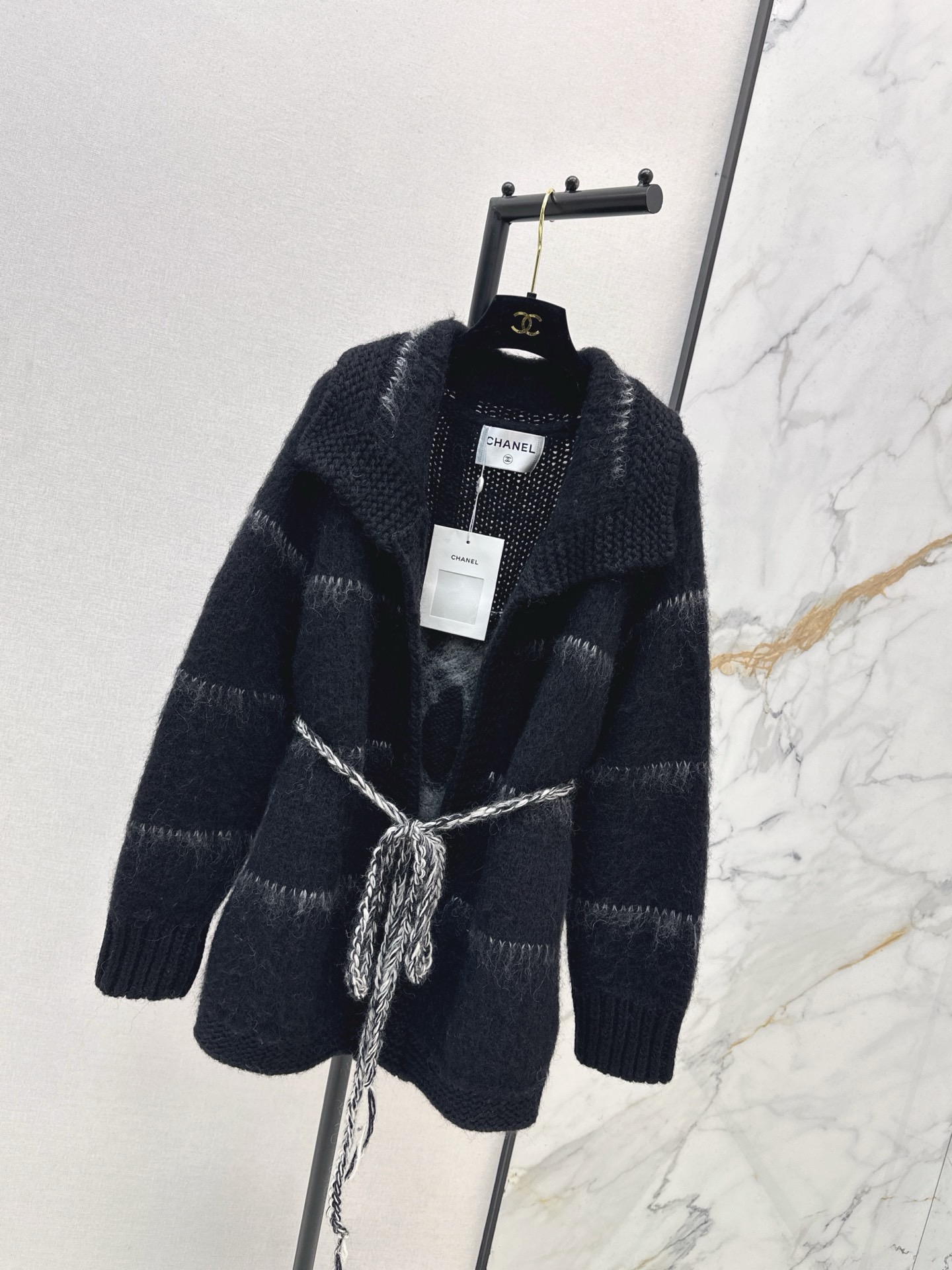 Chan 26fw mohair belted cardigan