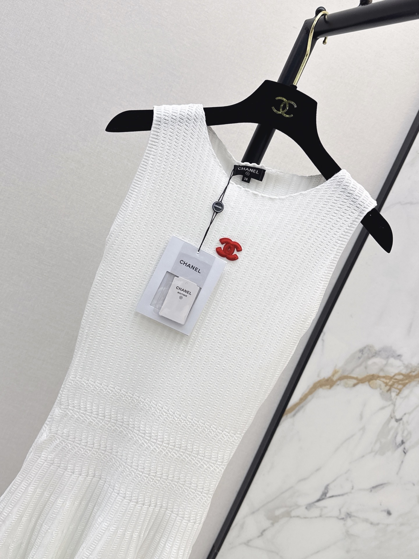 Chan 26ss sleeveless knit dress