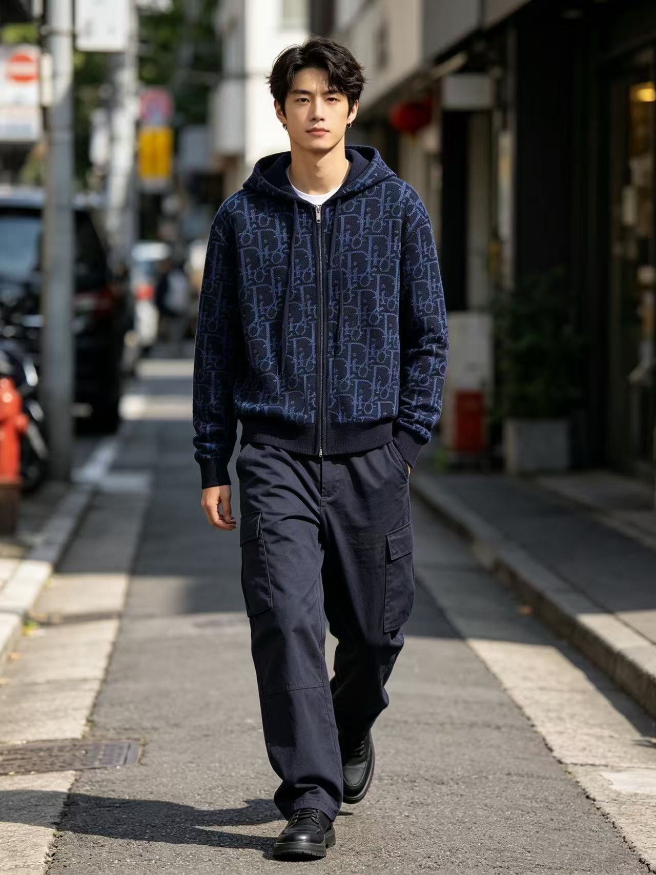CD all-over jacquard coat
