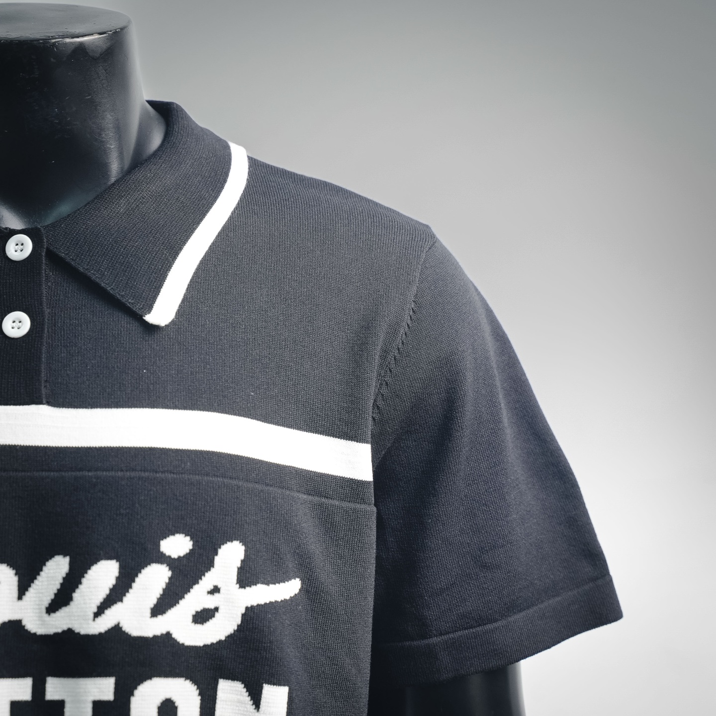 Louis stripe jacquard polo
