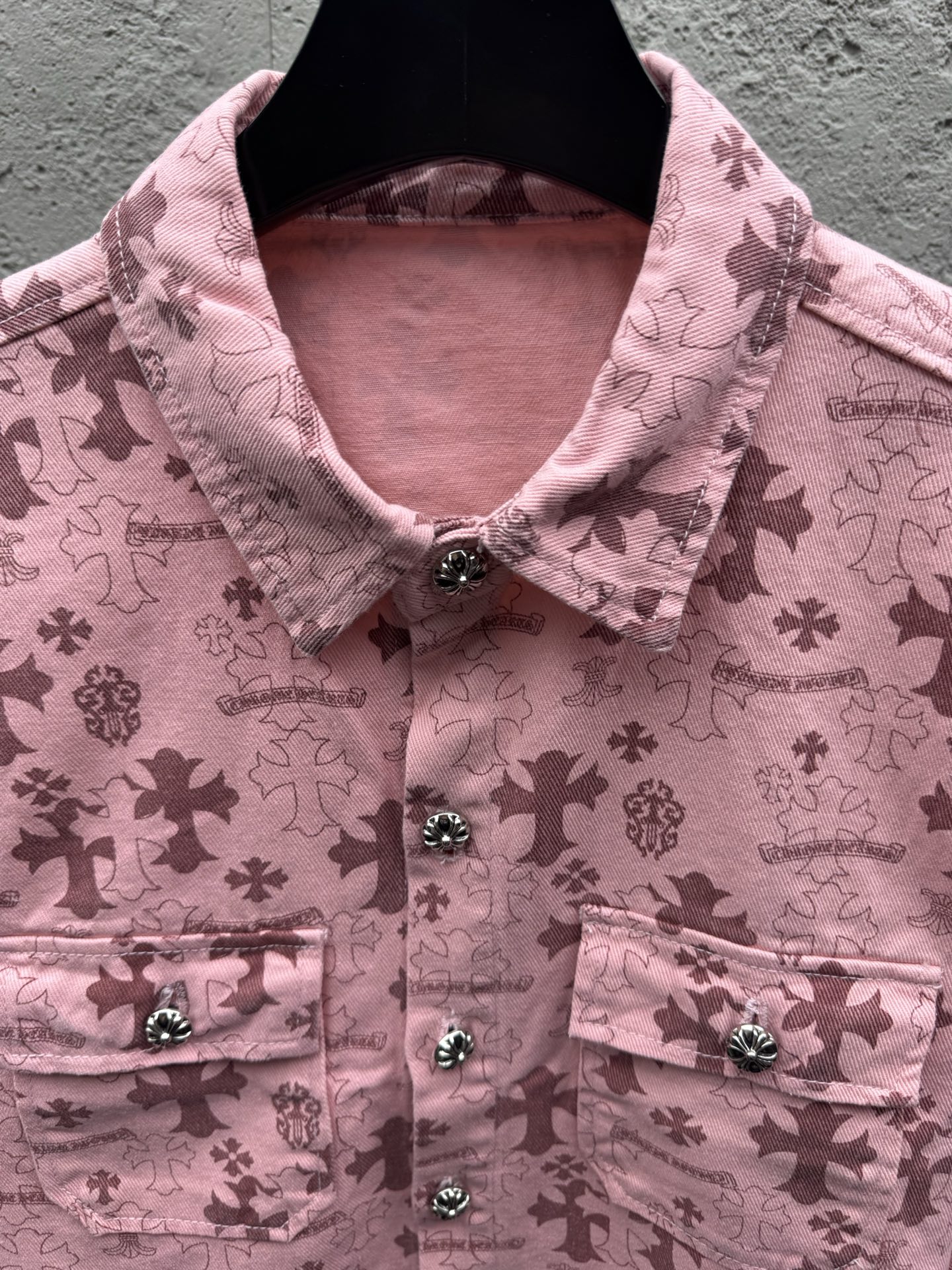 Chrome all-over denim shirts