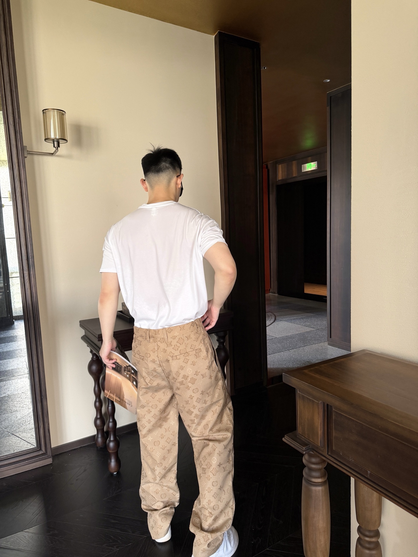 Louis all-over jacquard pants