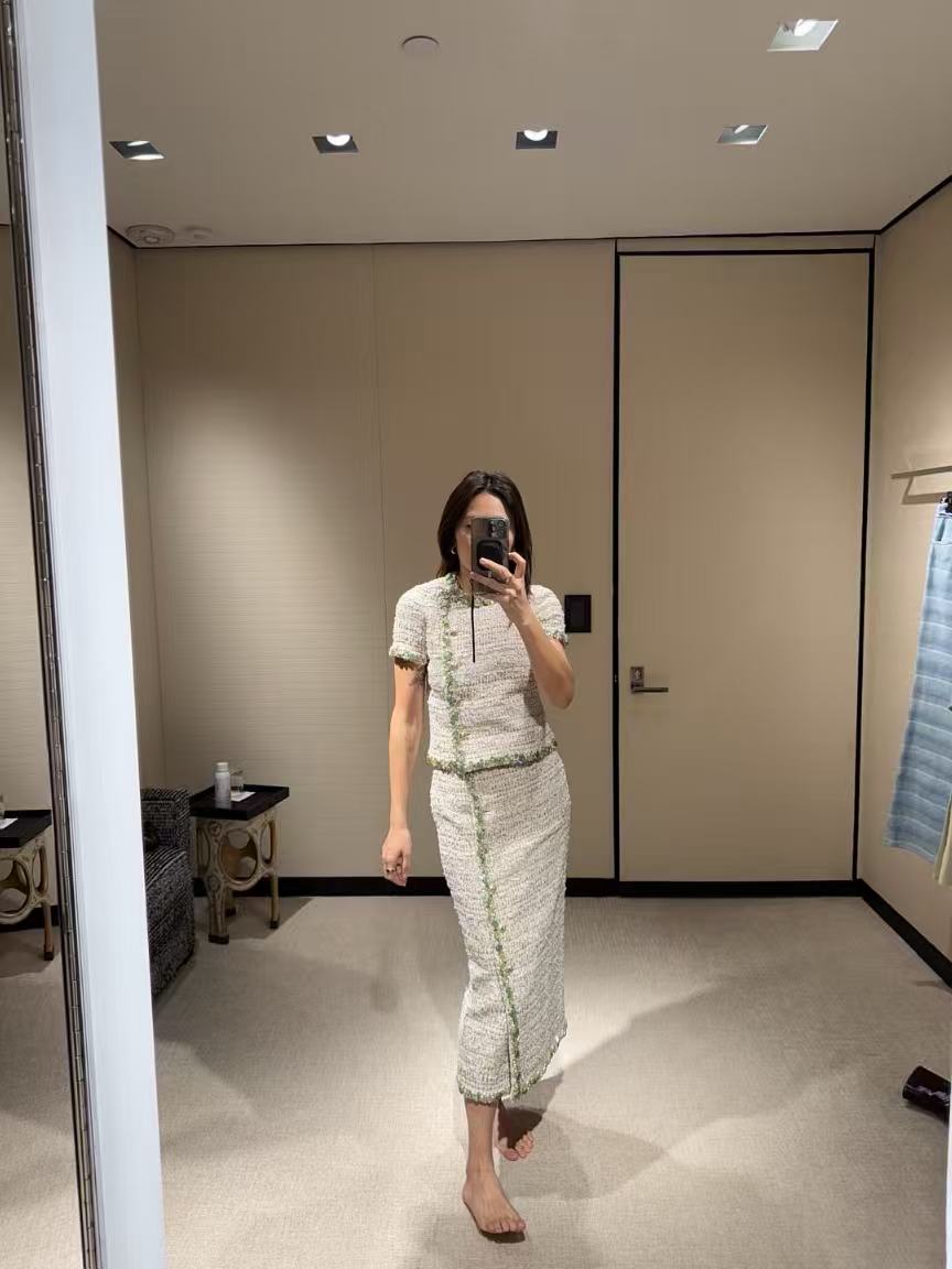 Chan 26ss woven skirt