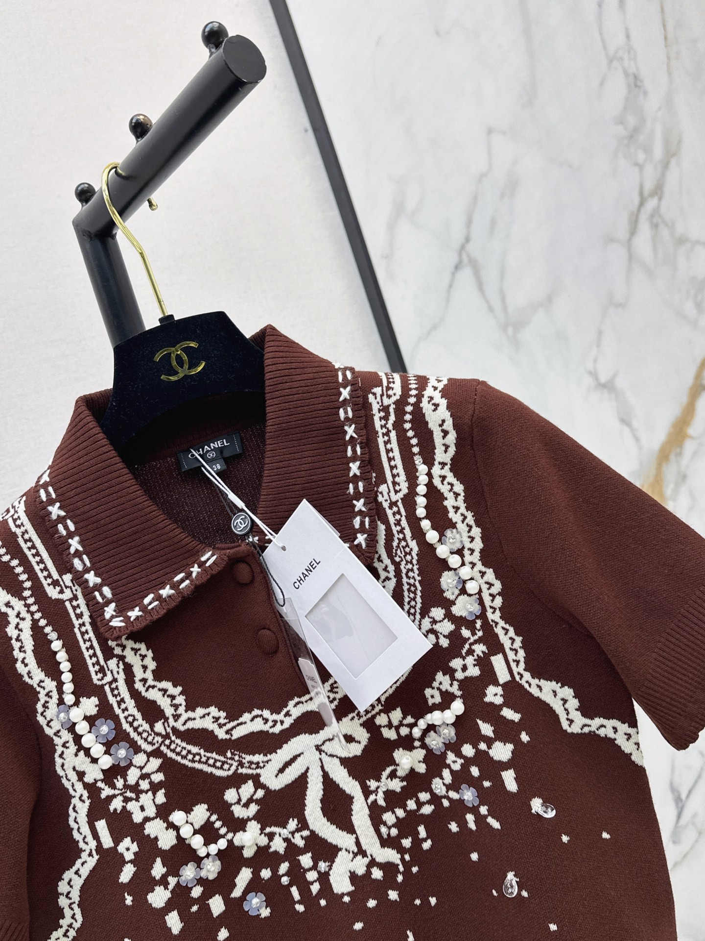 Chan 26ss jacquard knit sweater