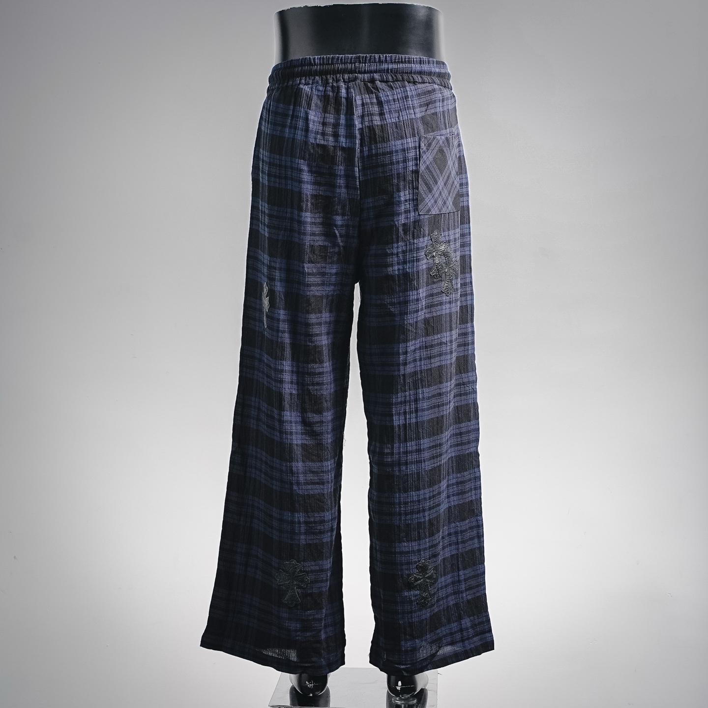 Chrome plaid loose pants