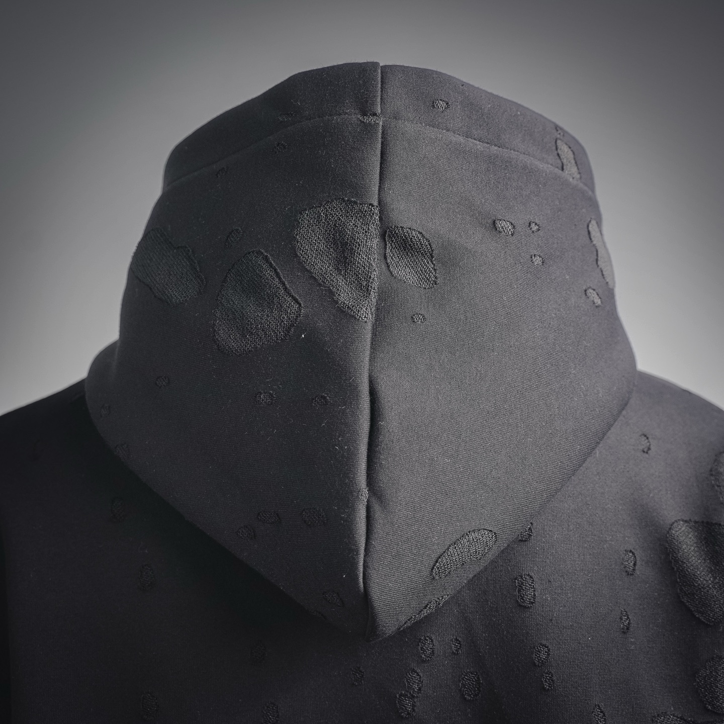 Given print ripped hoodie