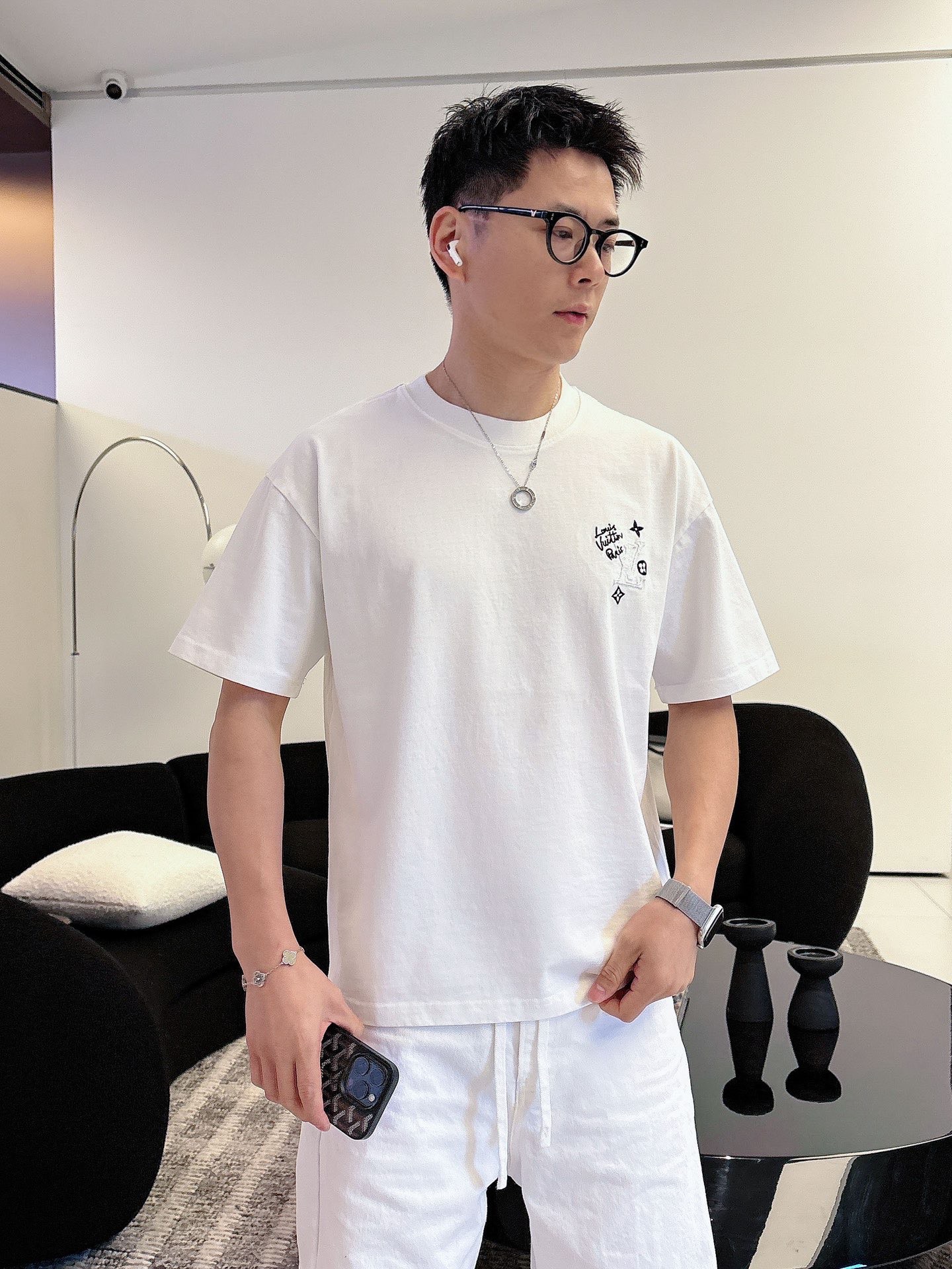 Louis letter applique t-shirt