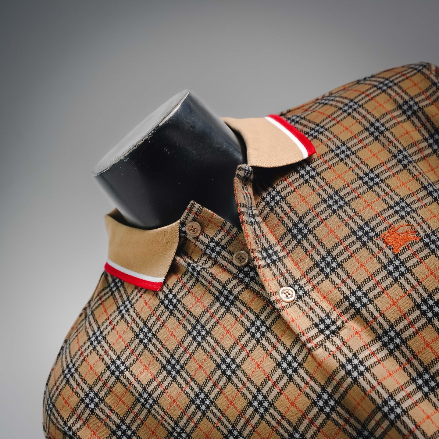 Bur embroidered plaid Polo