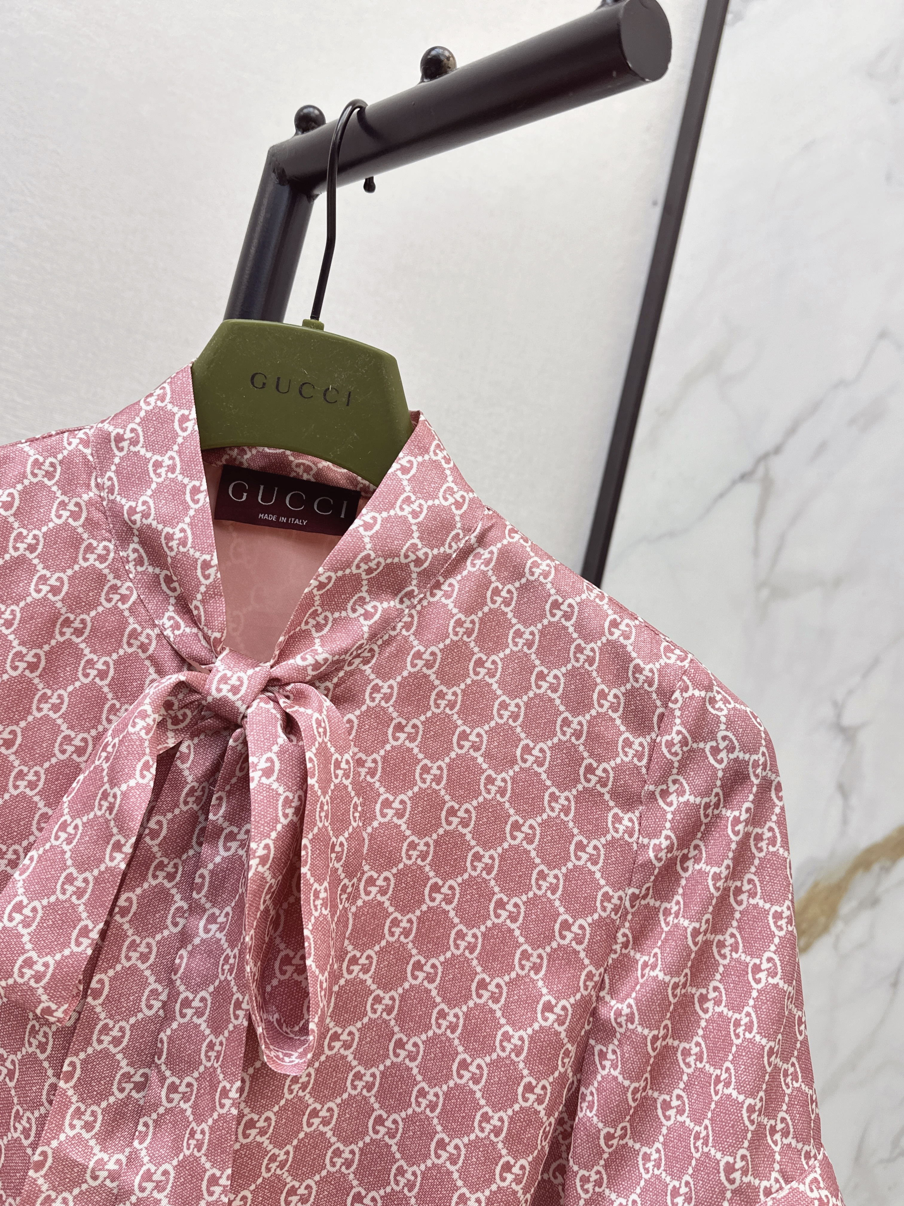 Guc 26ss print ribbon dress