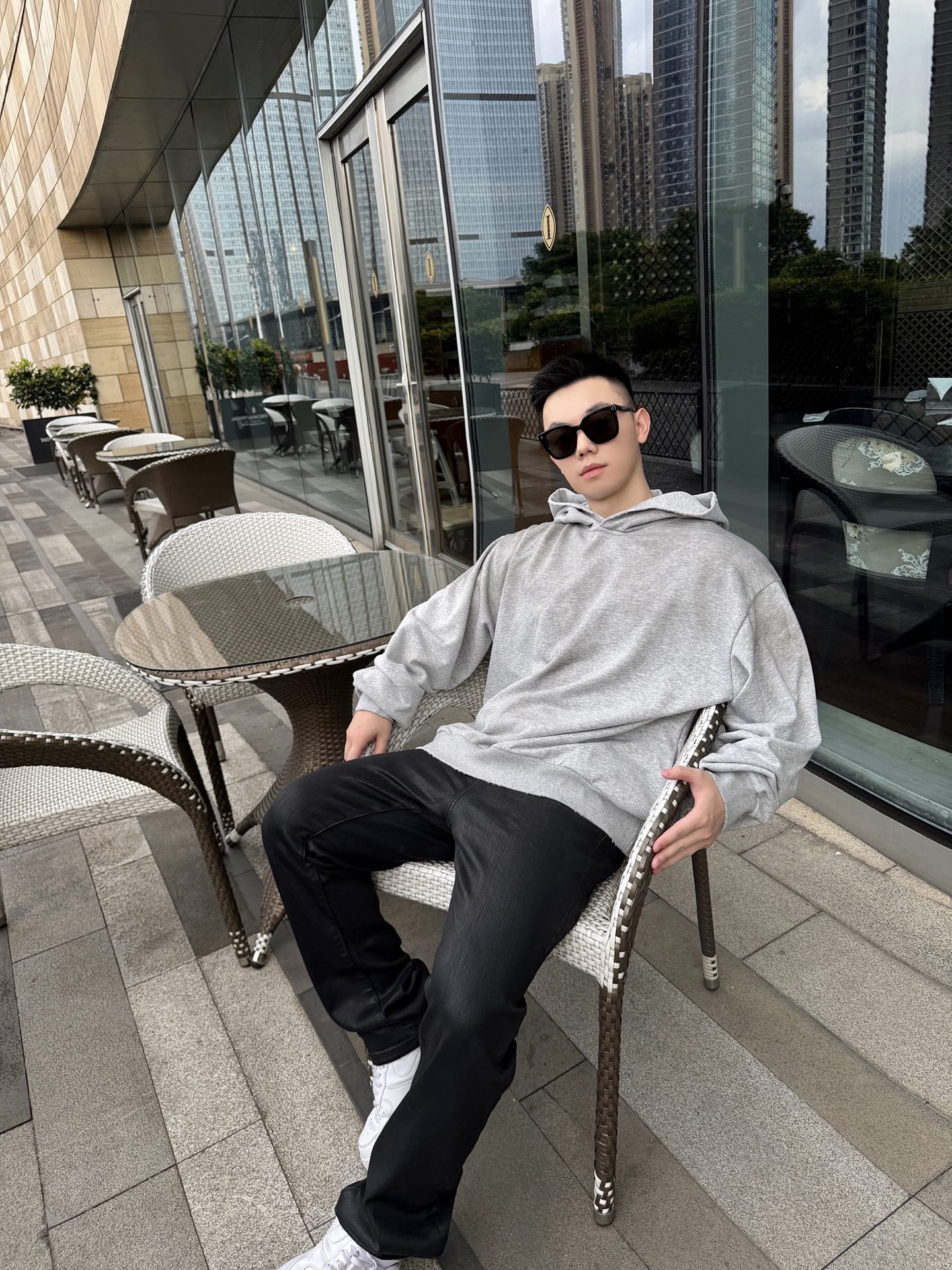 Acen washed letter hoodie