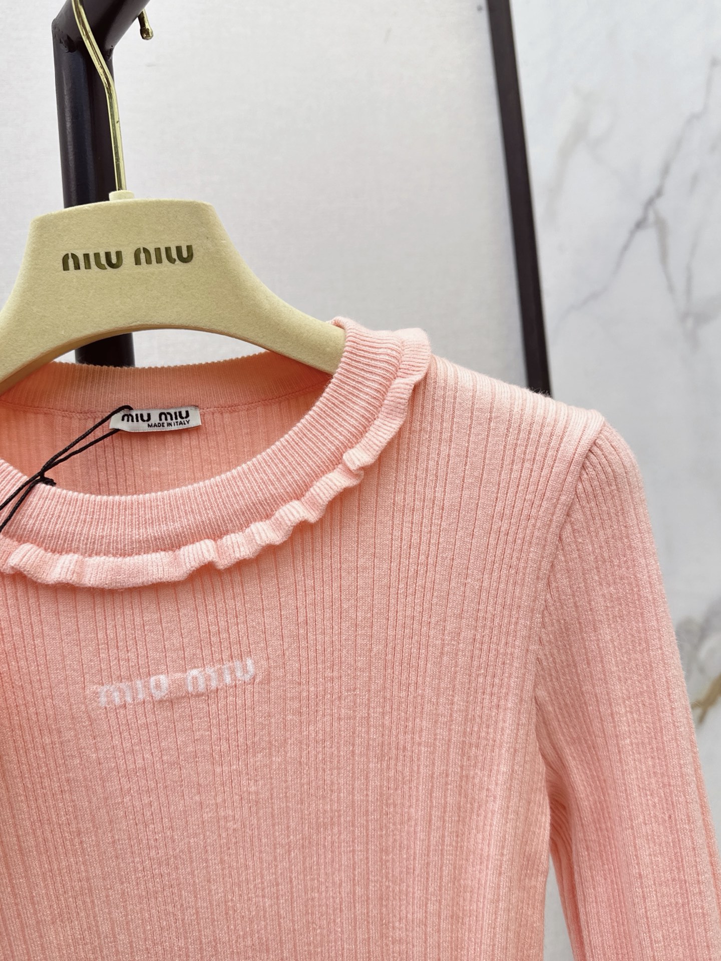 Miu 26fw slim-fit knit basic tee