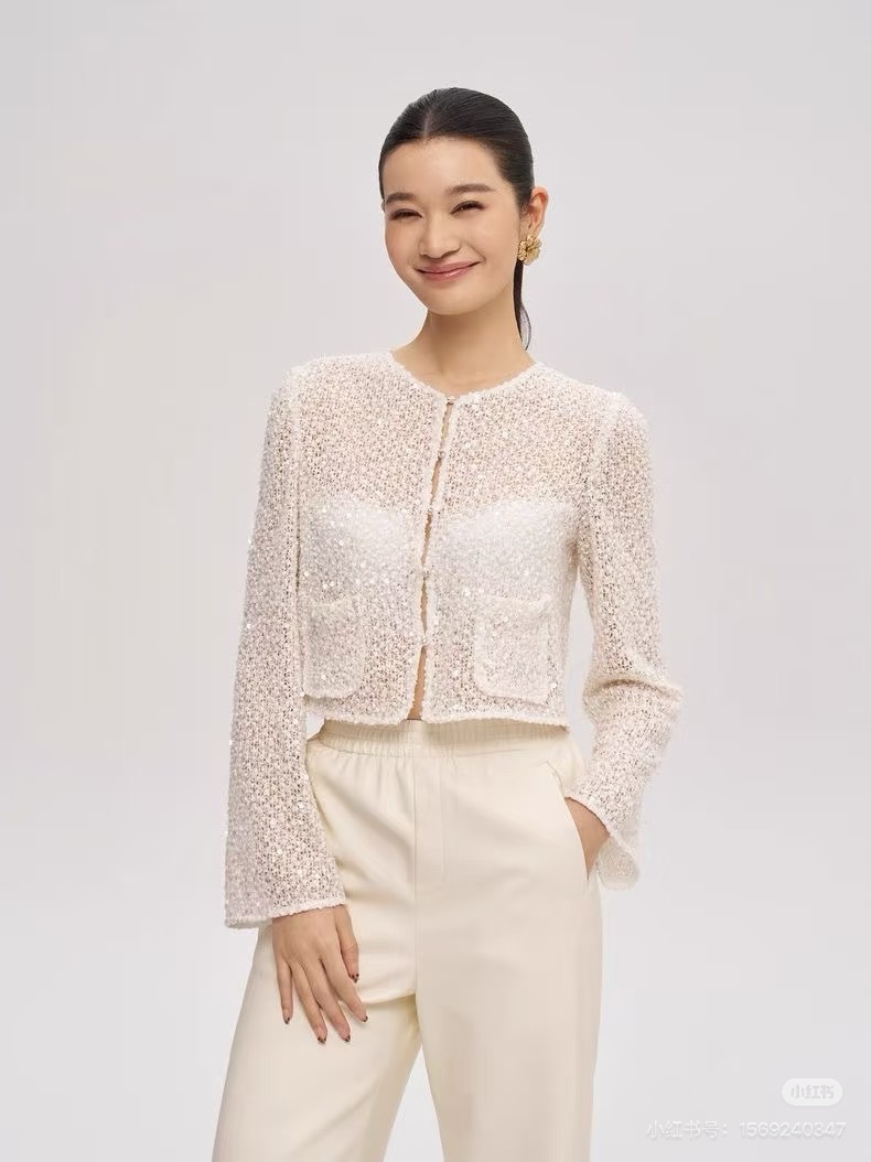 Chan 26fw sequin cropped jacket