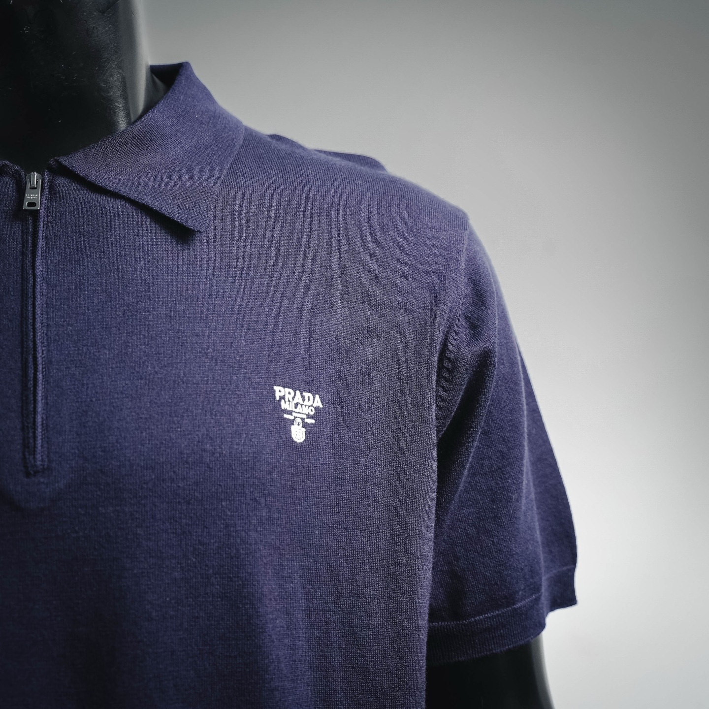 Pra embroidered zip-up Polo