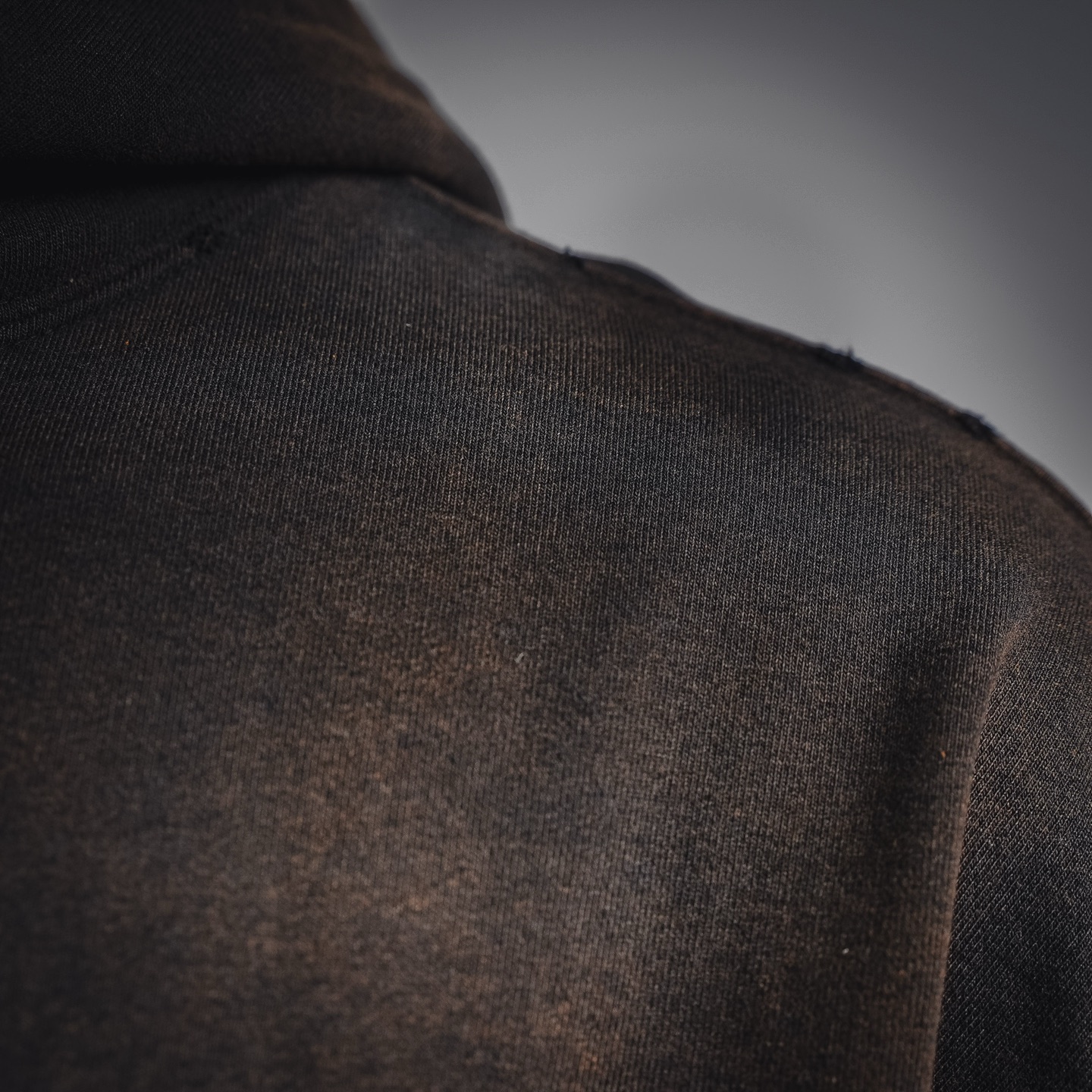 Chrome washed applique hoodie