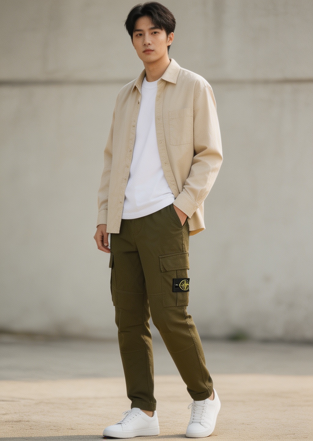 Stone cargo pants