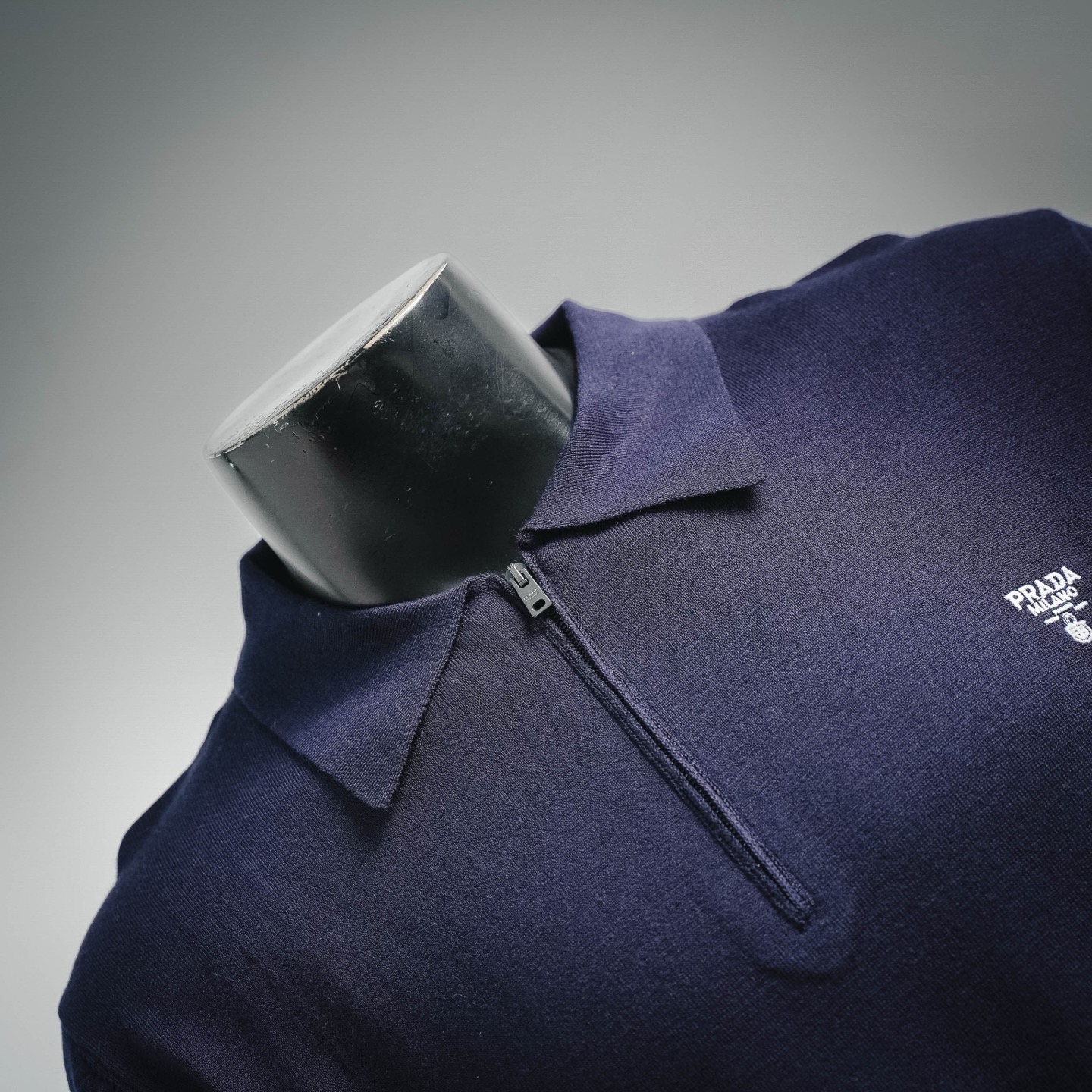 Pra embroidered zip-up Polo