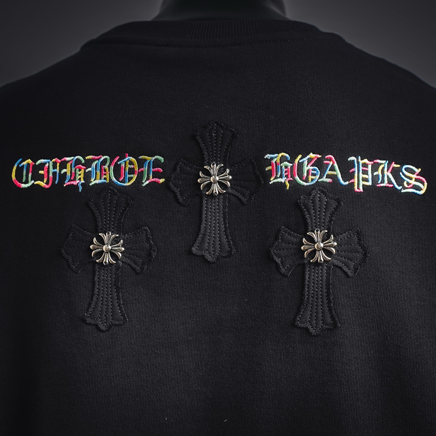 Chrome embroidered gothic sweatshirt