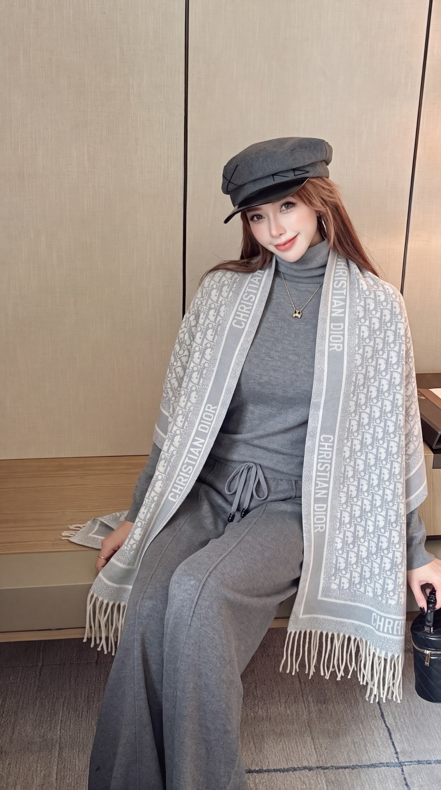CD 26fw knit shawls basic tee pants sets