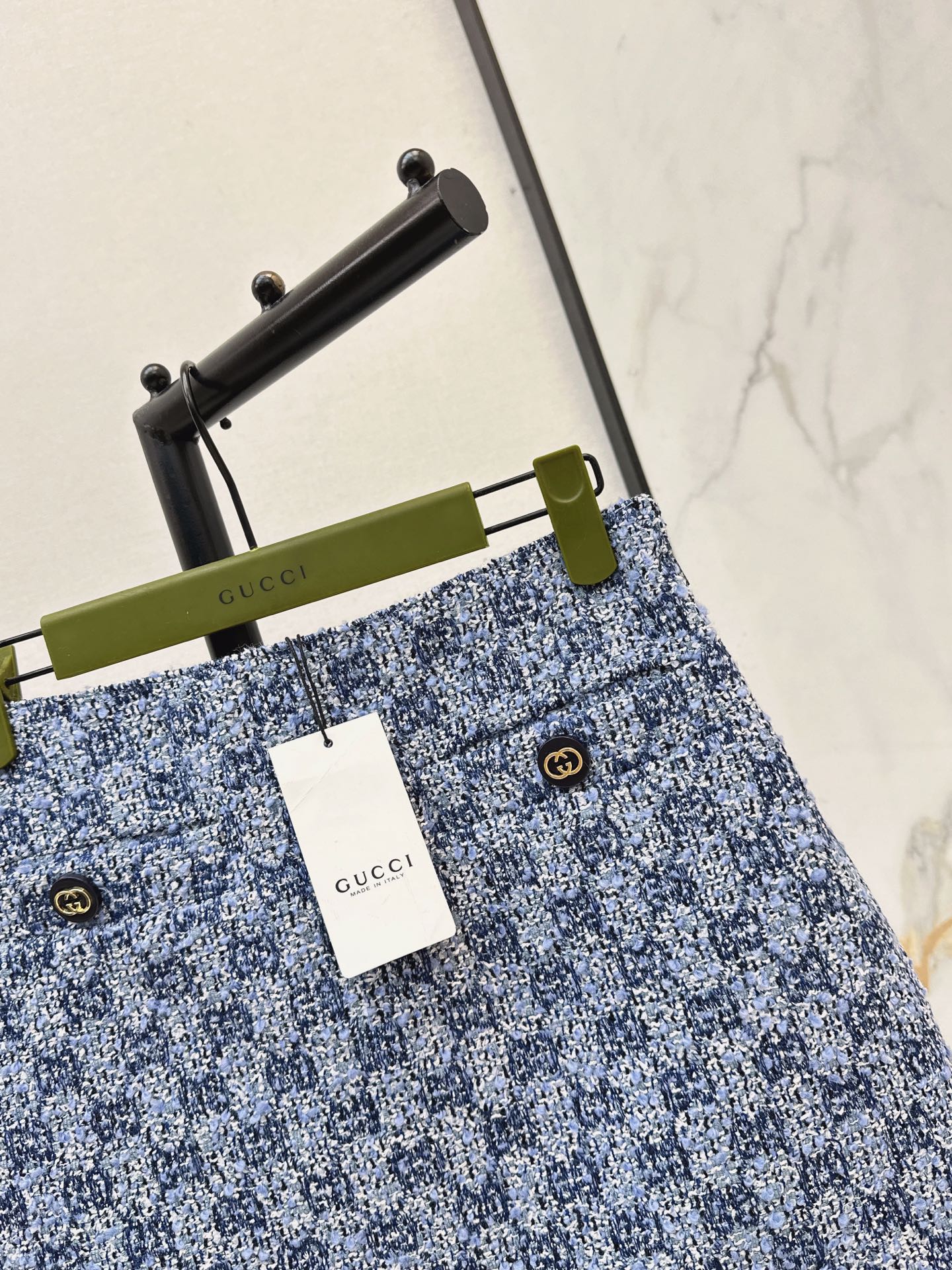Guc 26ss jacquard tweed skirt