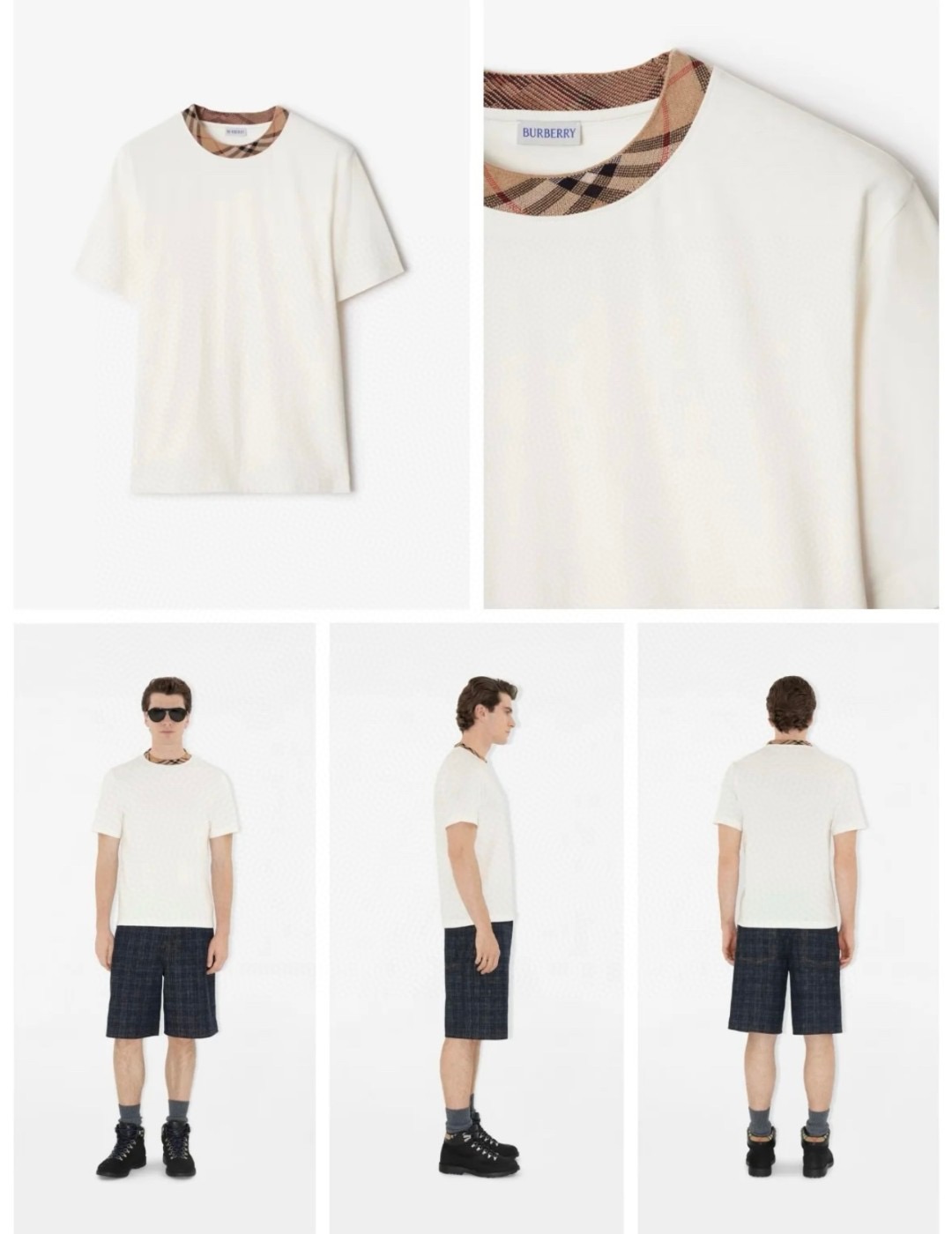 Bur plaid crew-neckt-shirt