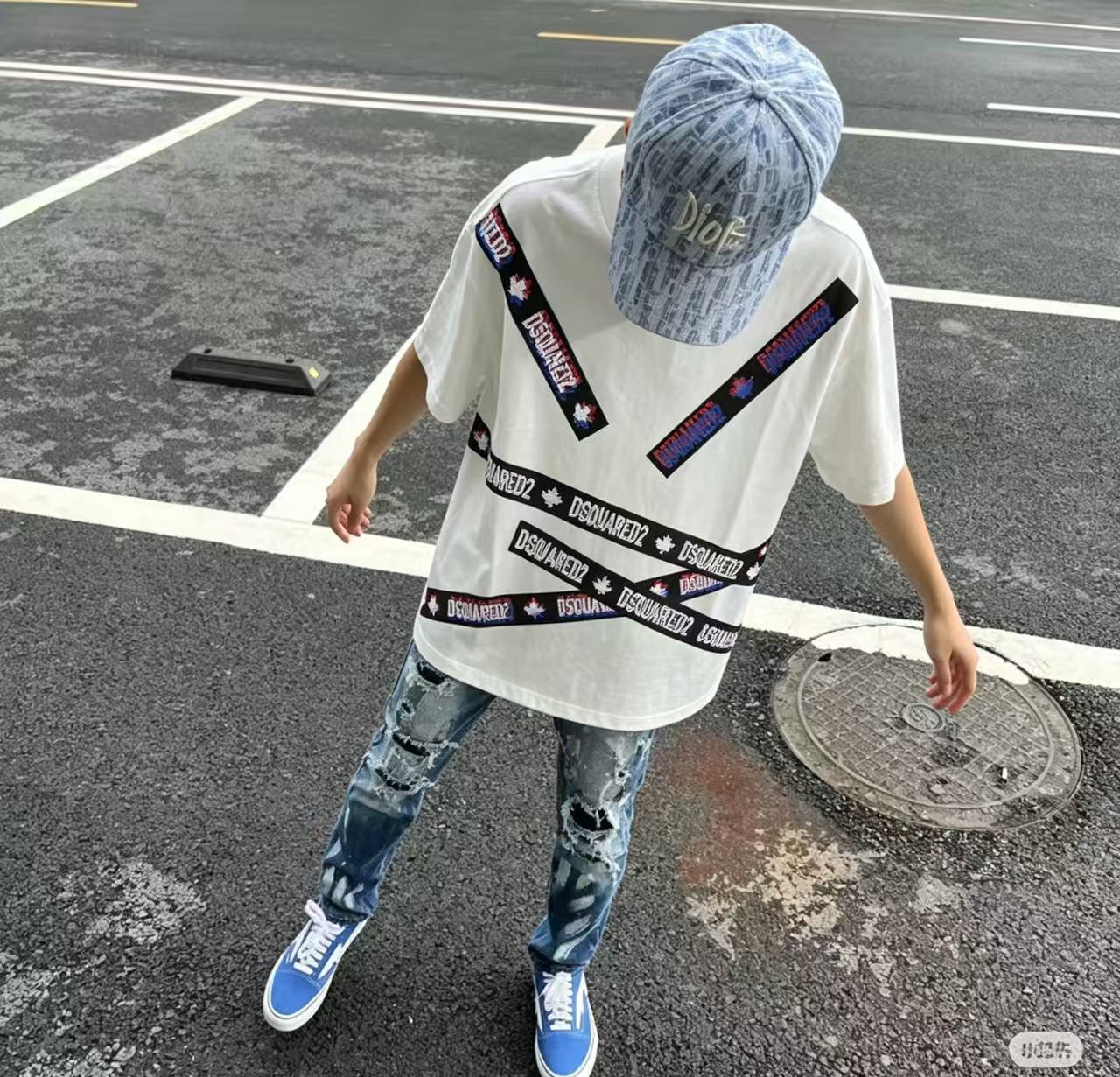Dsqua taped t-shirt