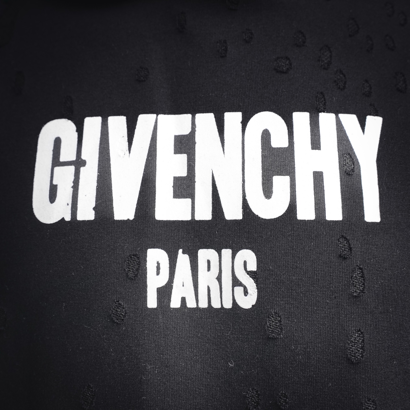 Given print ripped hoodie