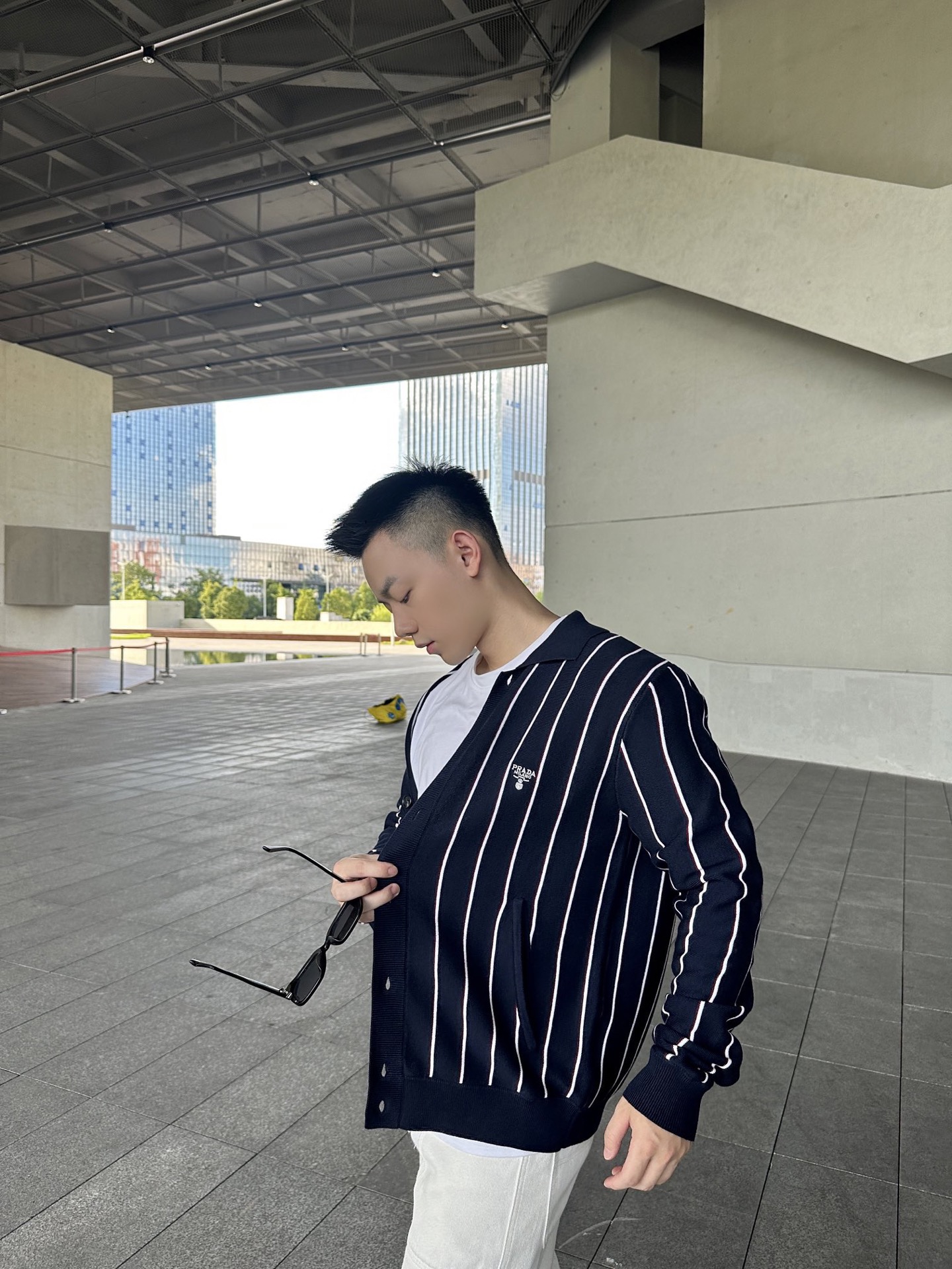 Pra striped classic cardigan