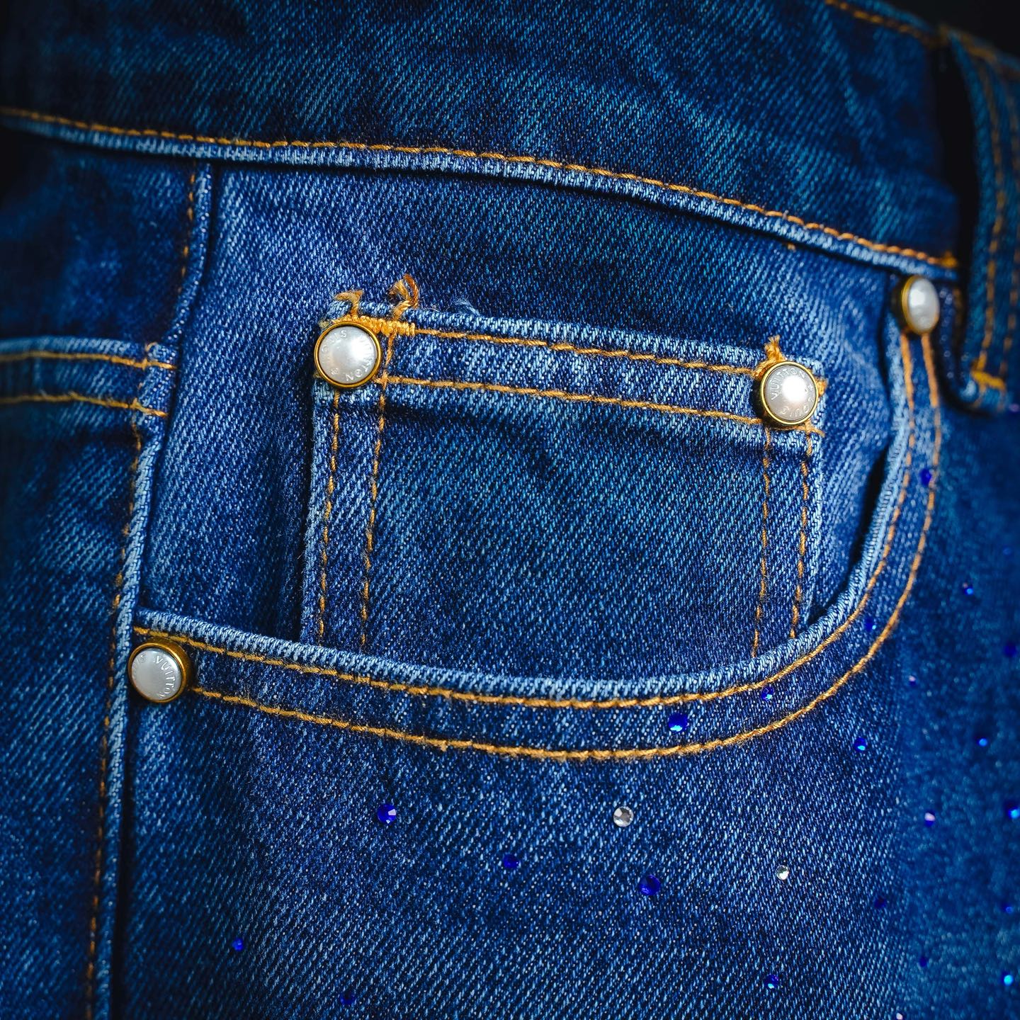 Louis rhinestone washed jeans