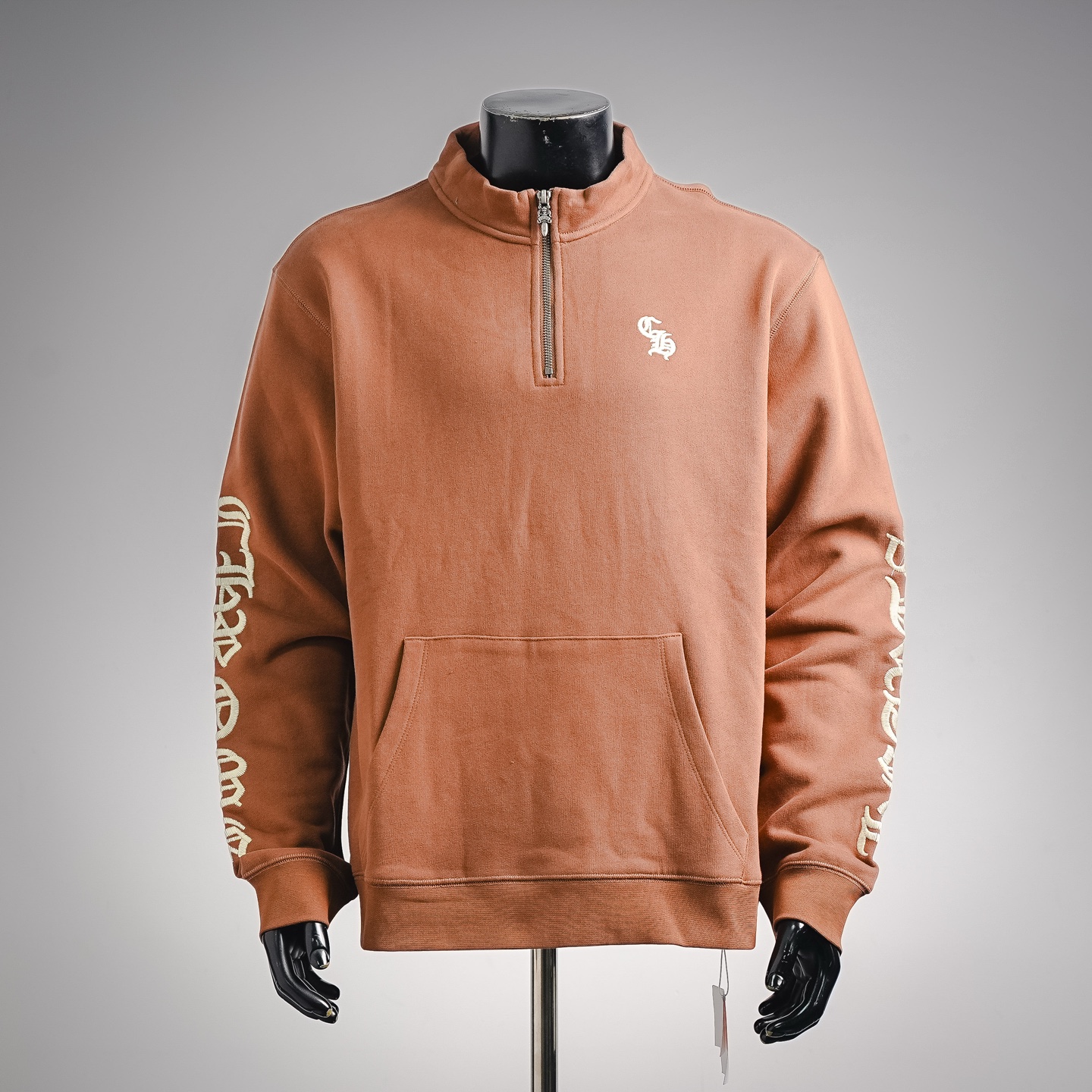 Chrome zip-up embroidered sweatshirt