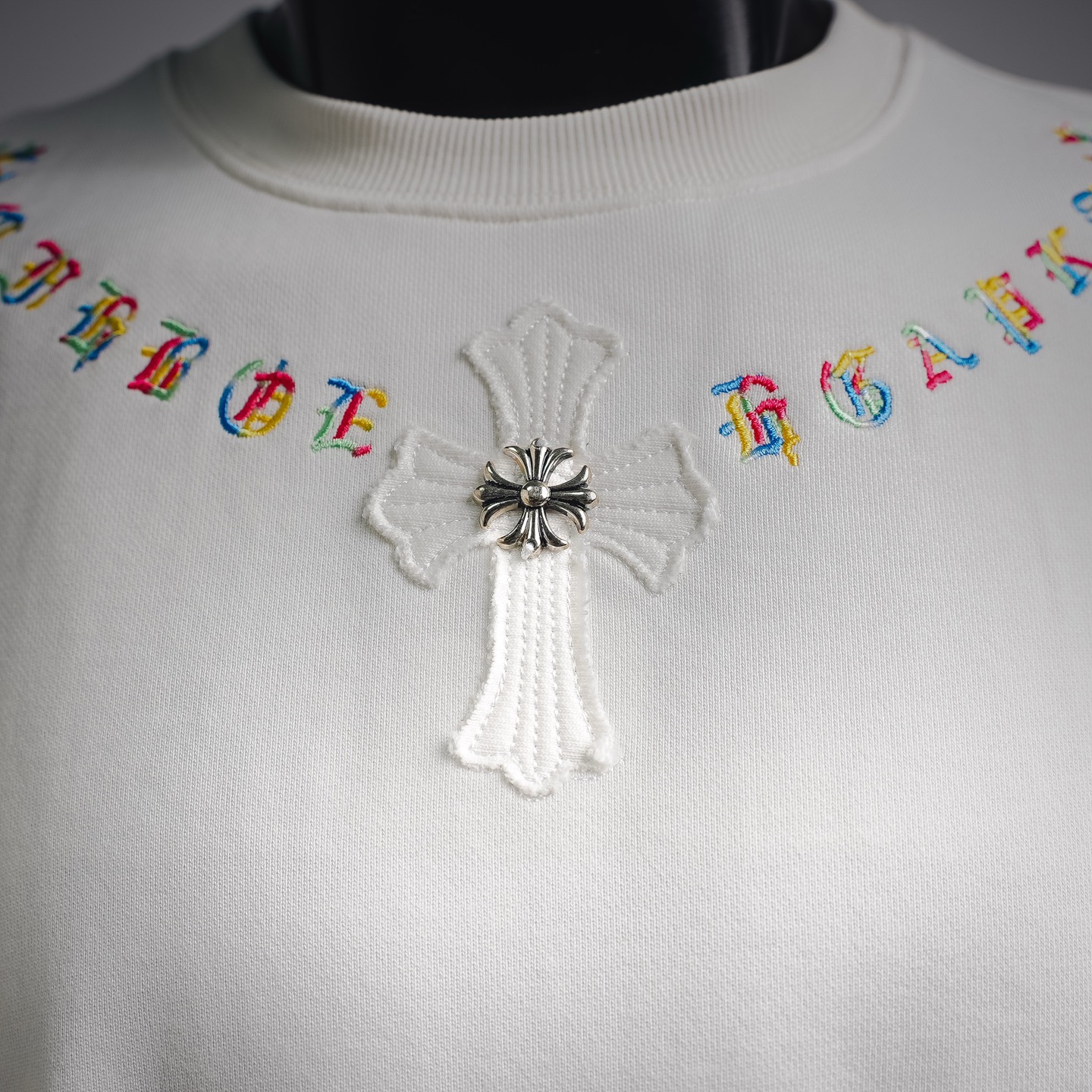 Chrome embroidered gothic sweatshirt