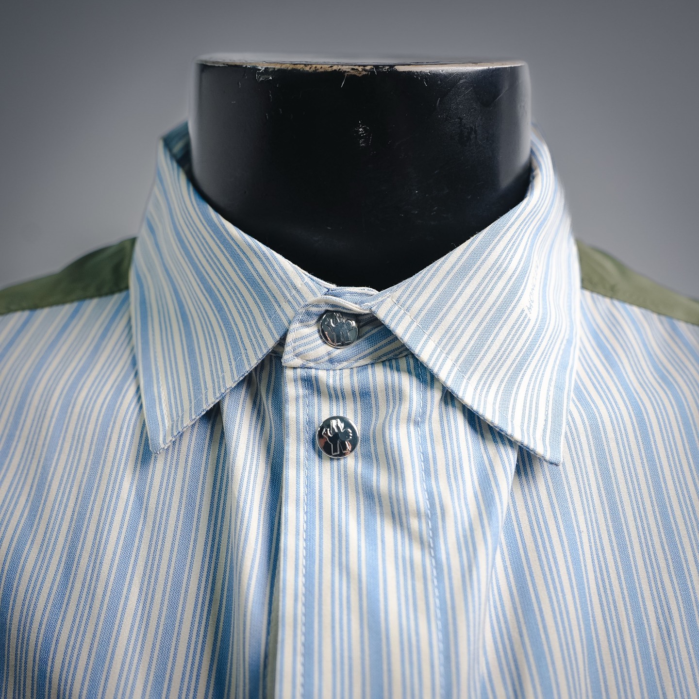 Mon striped zip-up shirts