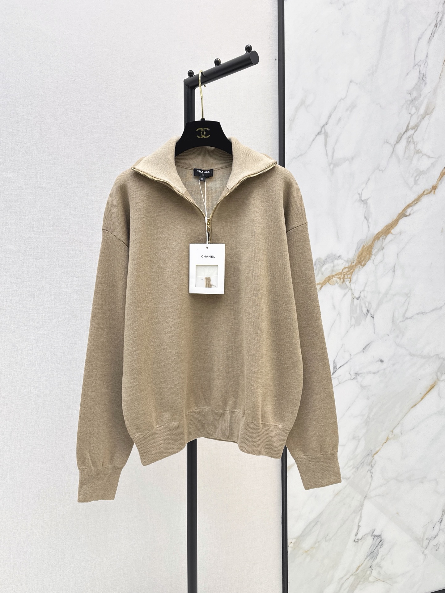 Chan 26fw zip-up knitwear