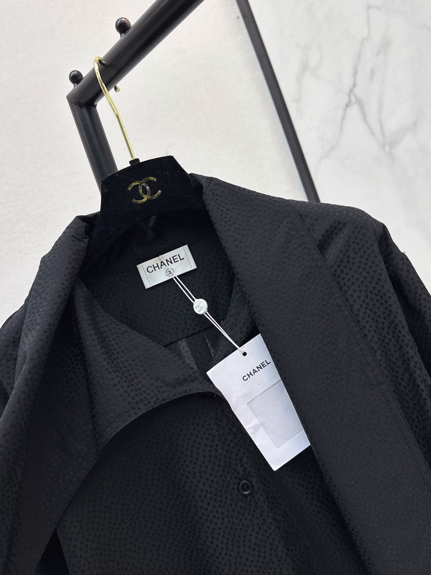 Chan 26fw jacquard silk shirt