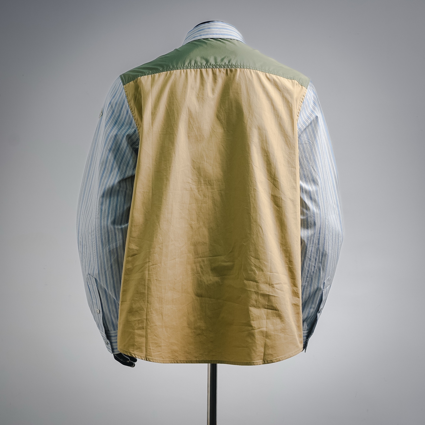 Mon striped zip-up shirts