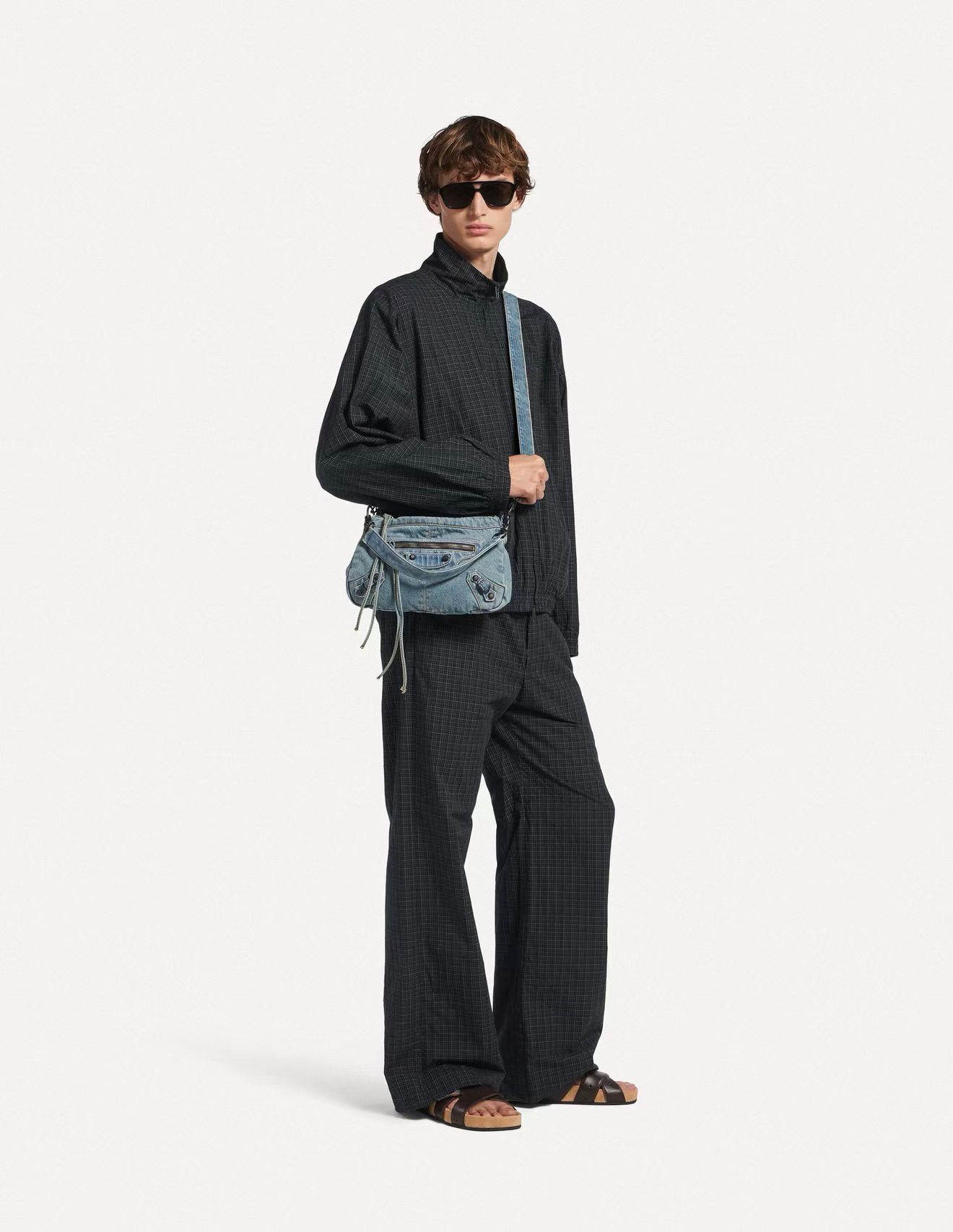 Balen plaid wide-leg pants