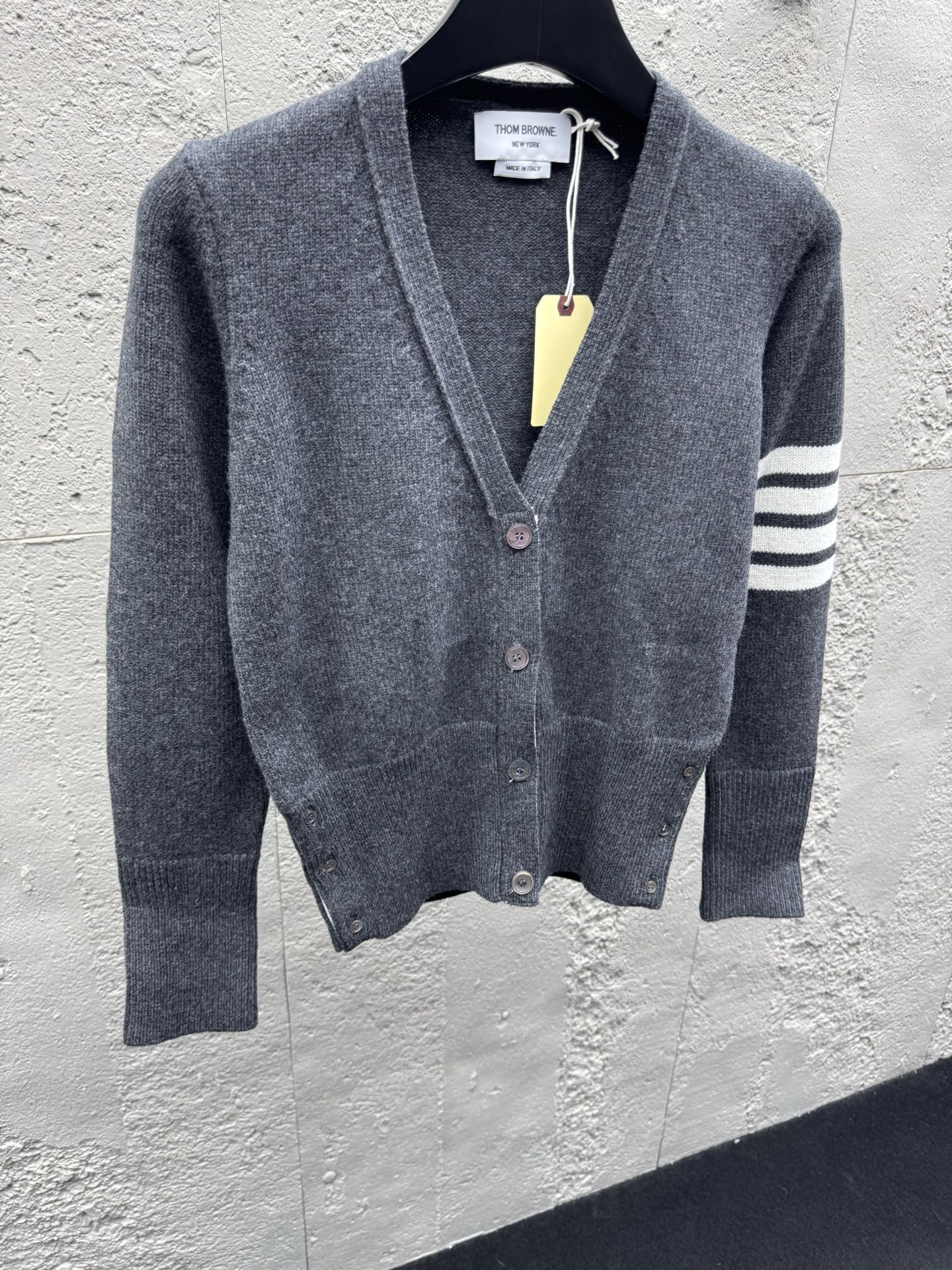 Thom contrast stripe knit cardigan