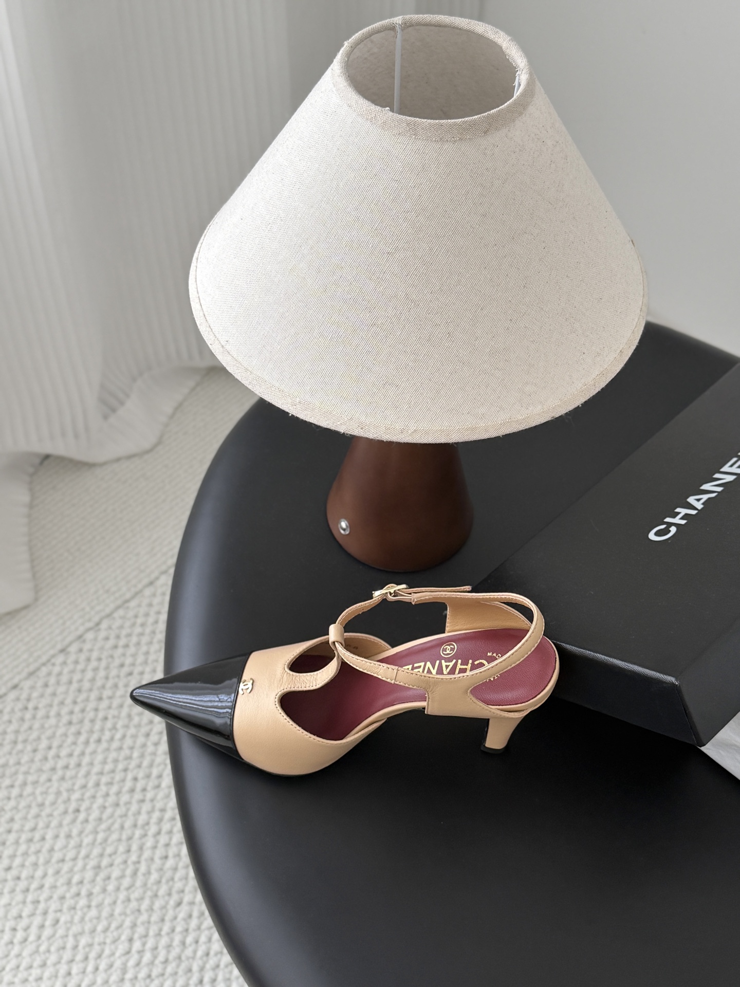 Chan 26P slingback t-strap heels