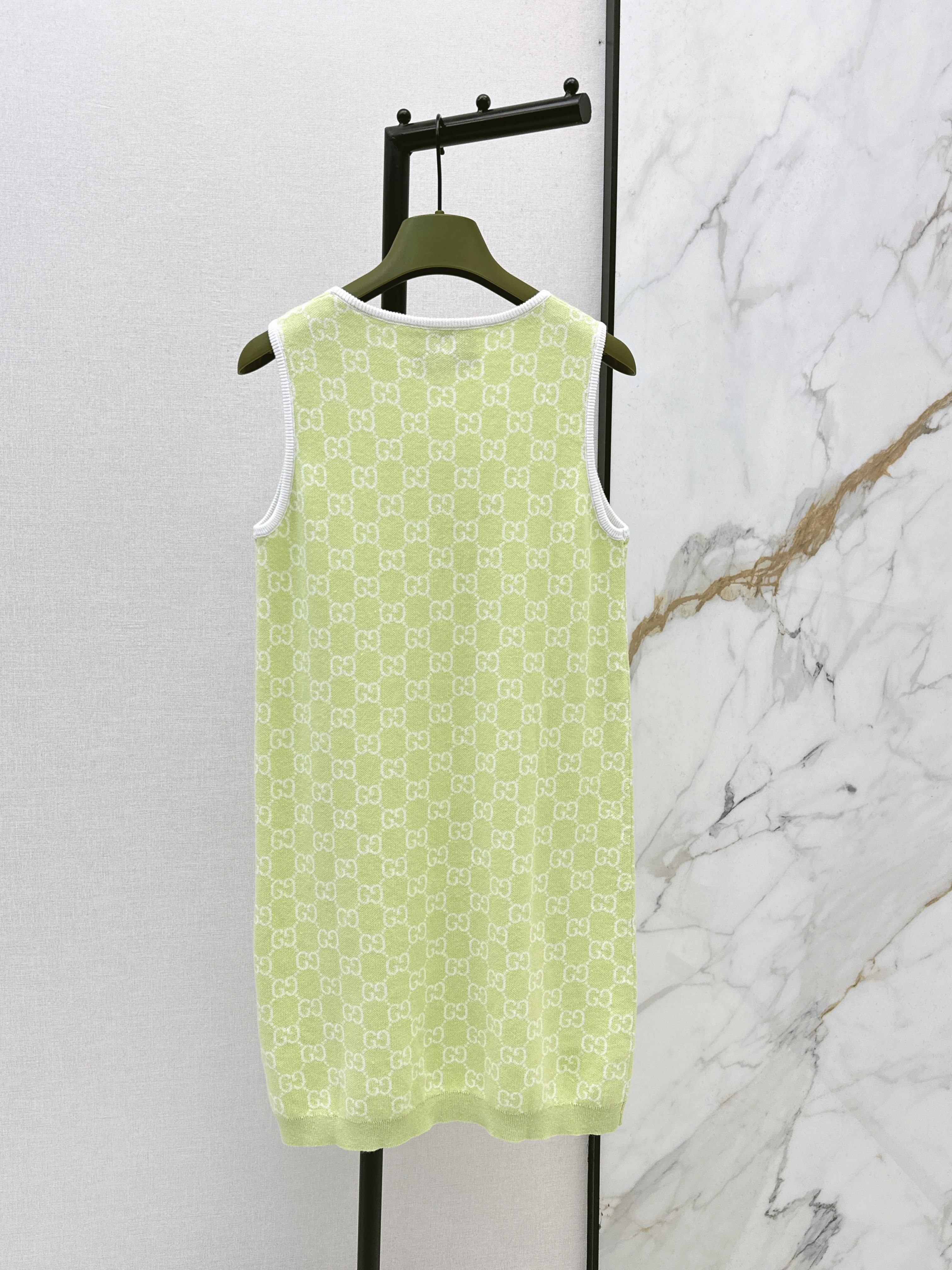 Guc 26ss jacquard sleeveless dress