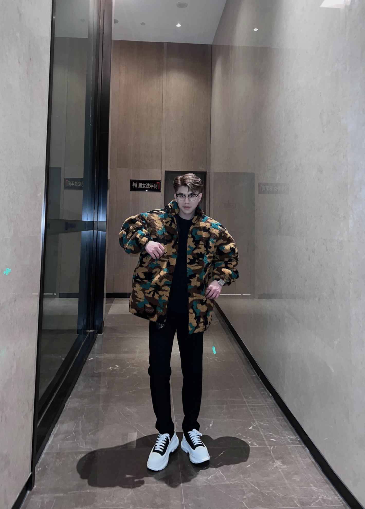 Balen military green teddy jacket