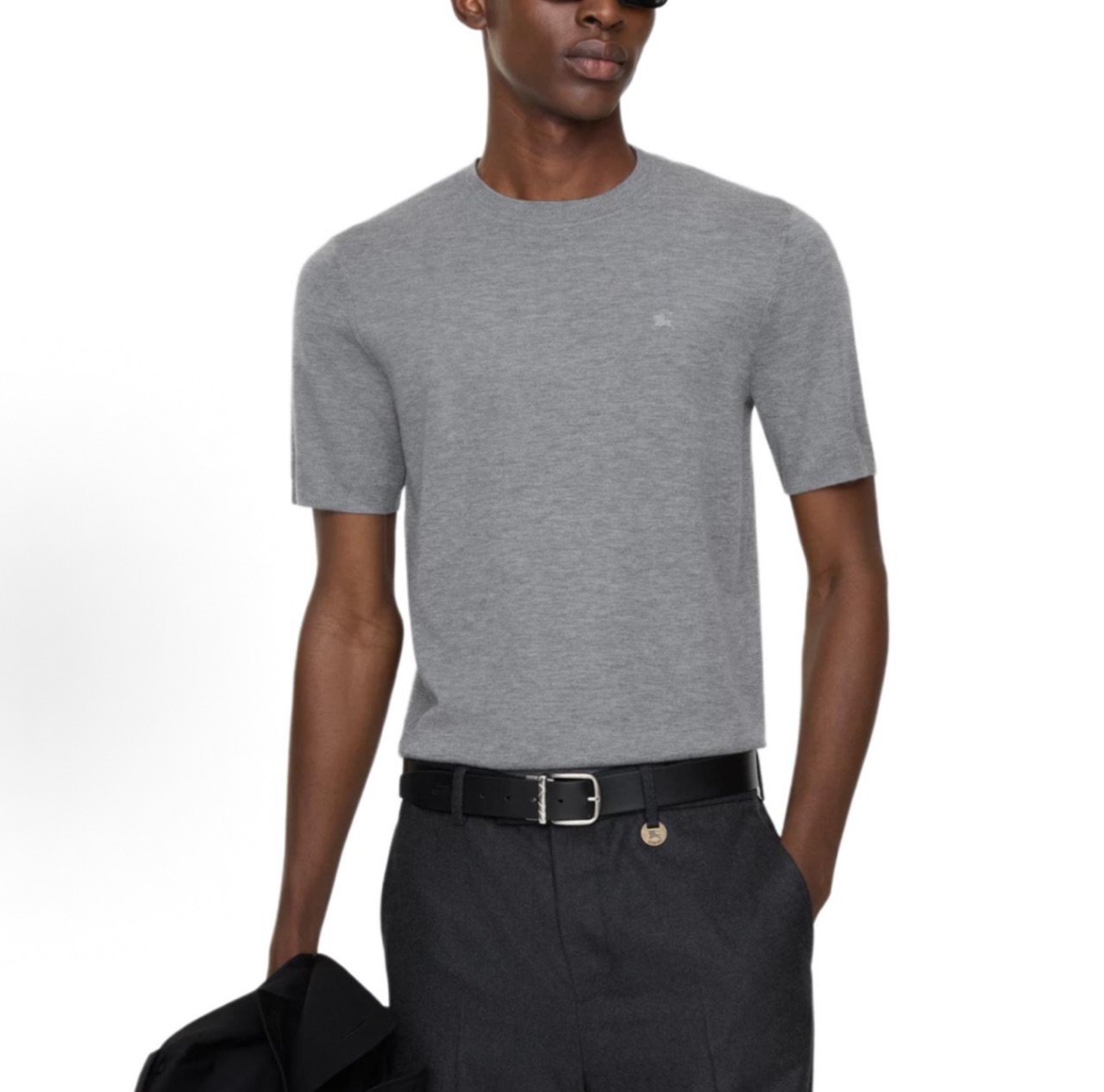 Bur knit embroidered t-shirt