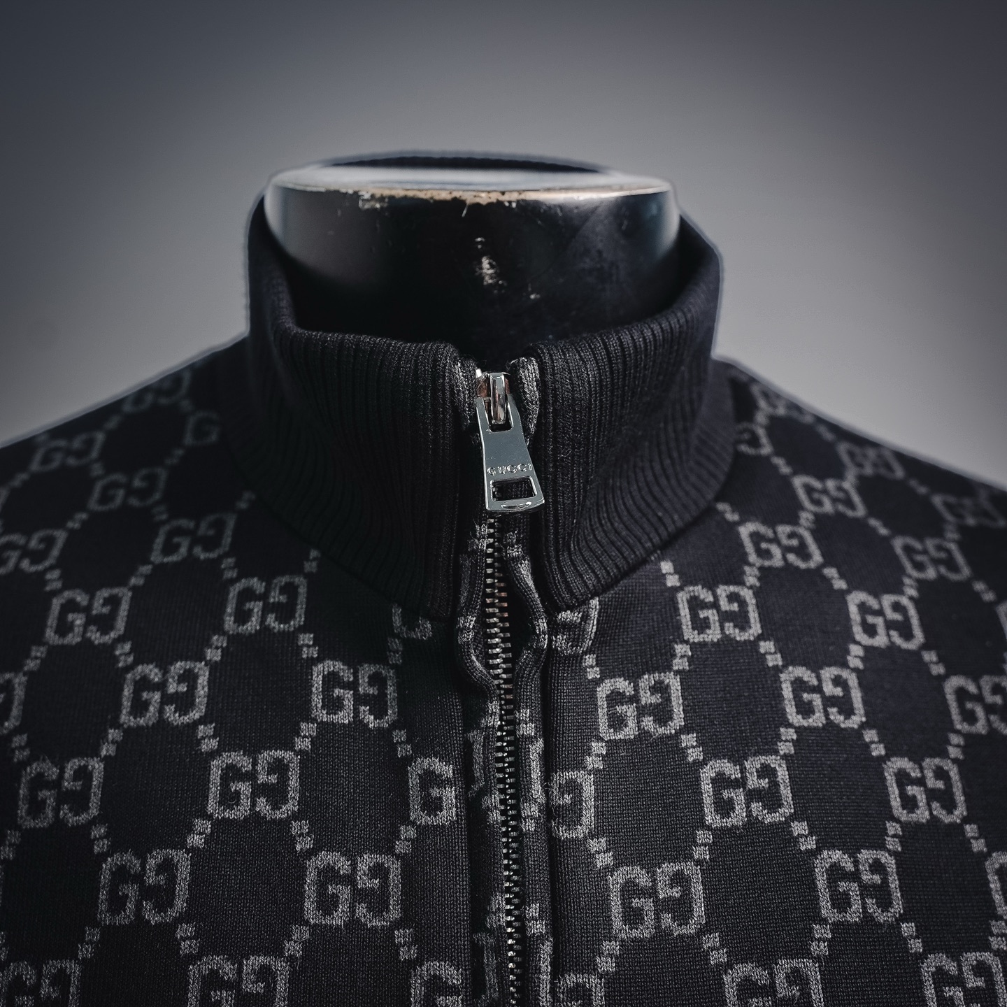 Guc all-over jacquard knit jacket