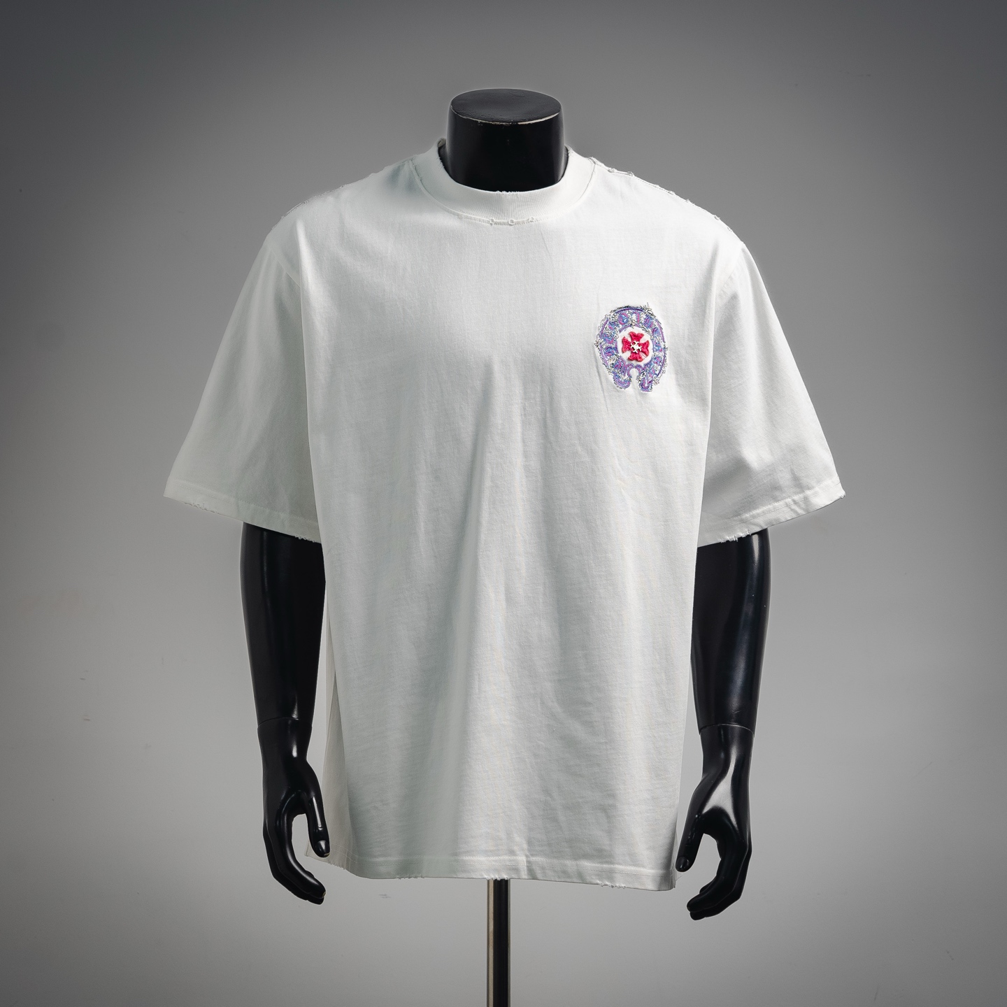 Chrome cross applique t-shirt