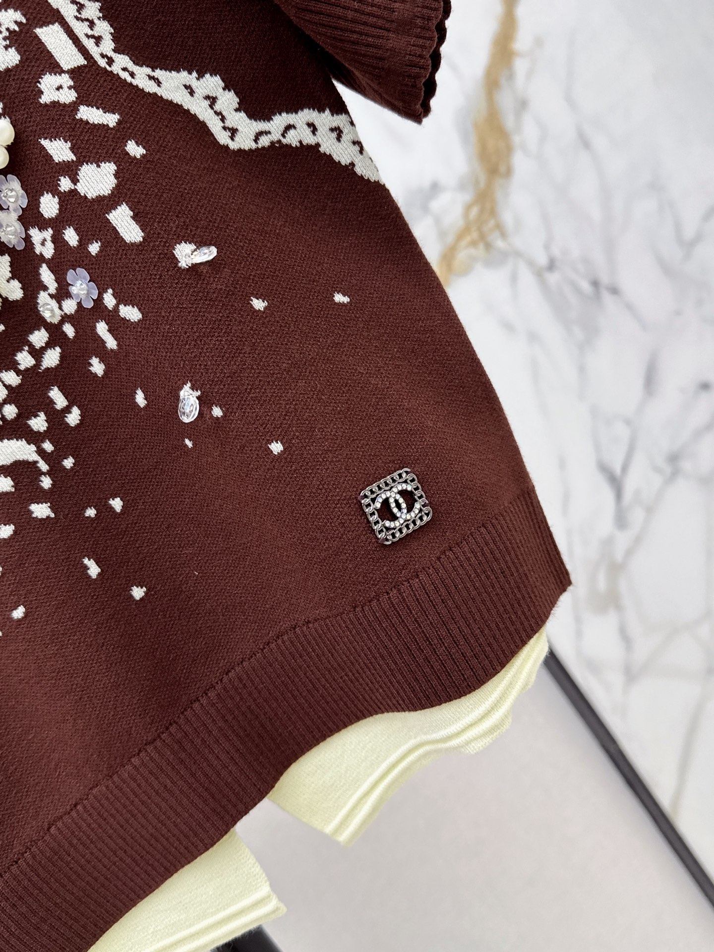 Chan 26ss jacquard knit sweater
