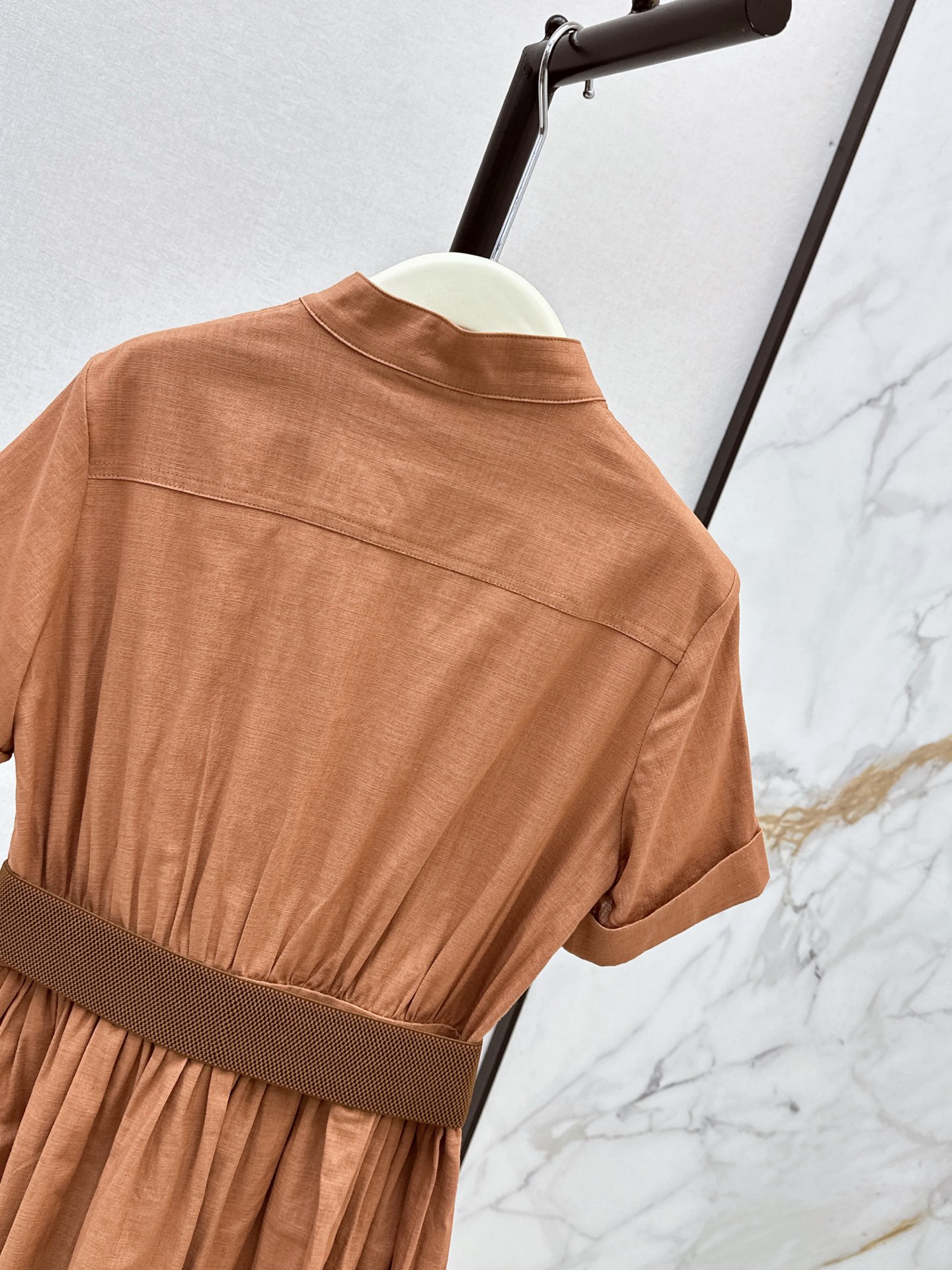 Chol 26ss belted linen dress