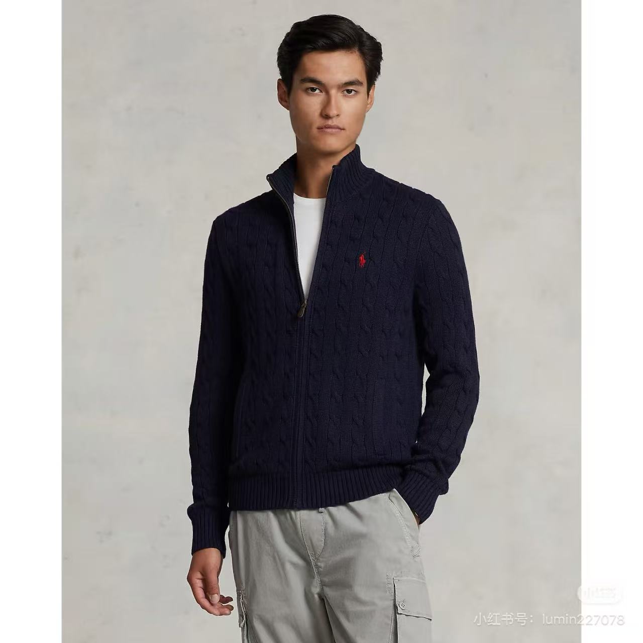 Ralph knit sweater zip-up coat