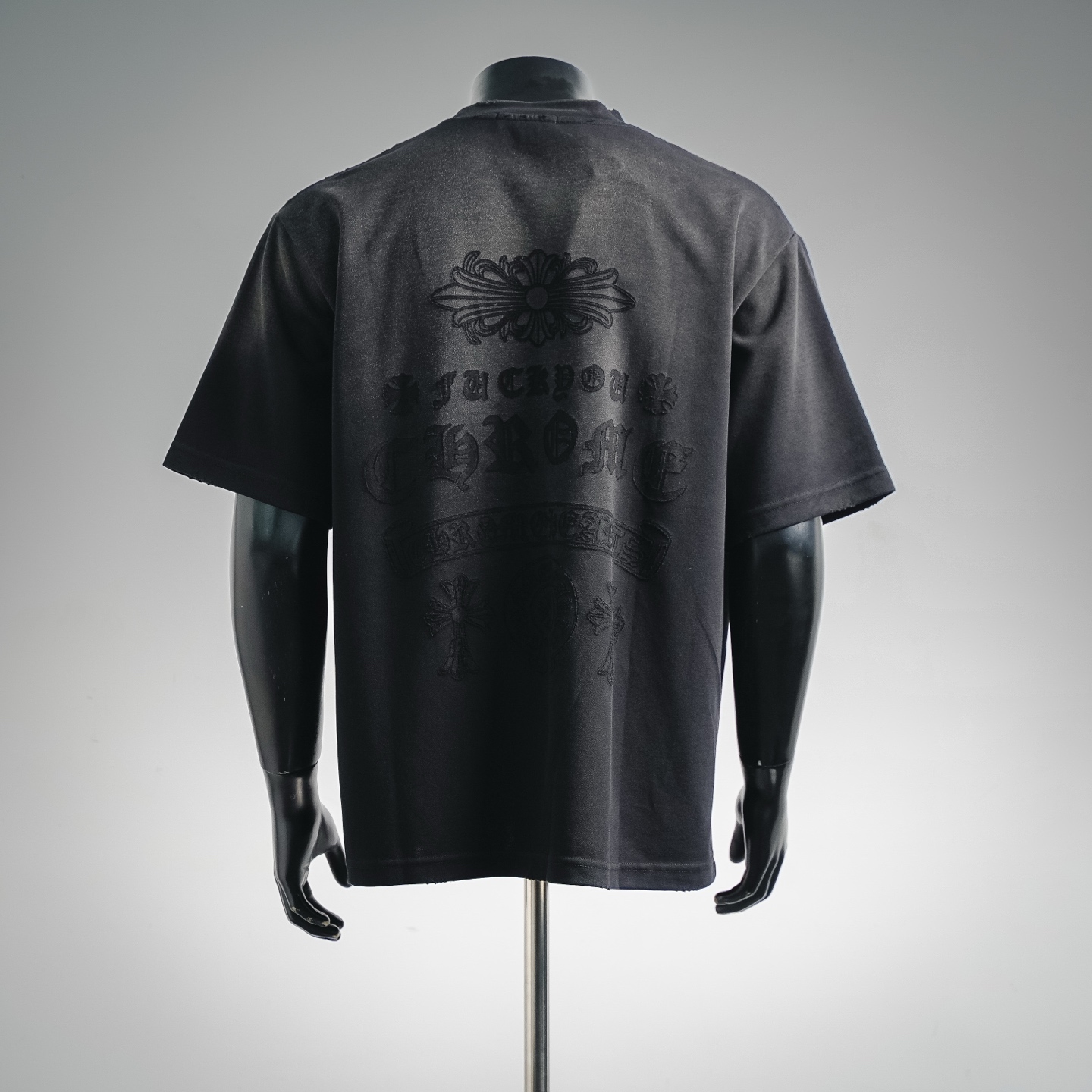 Chrome distressed washed t-shirt