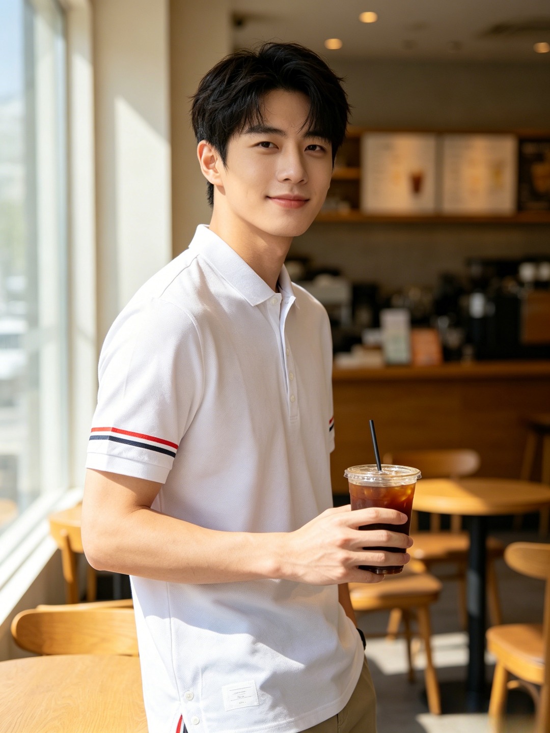 Thom contrast stripe Polo