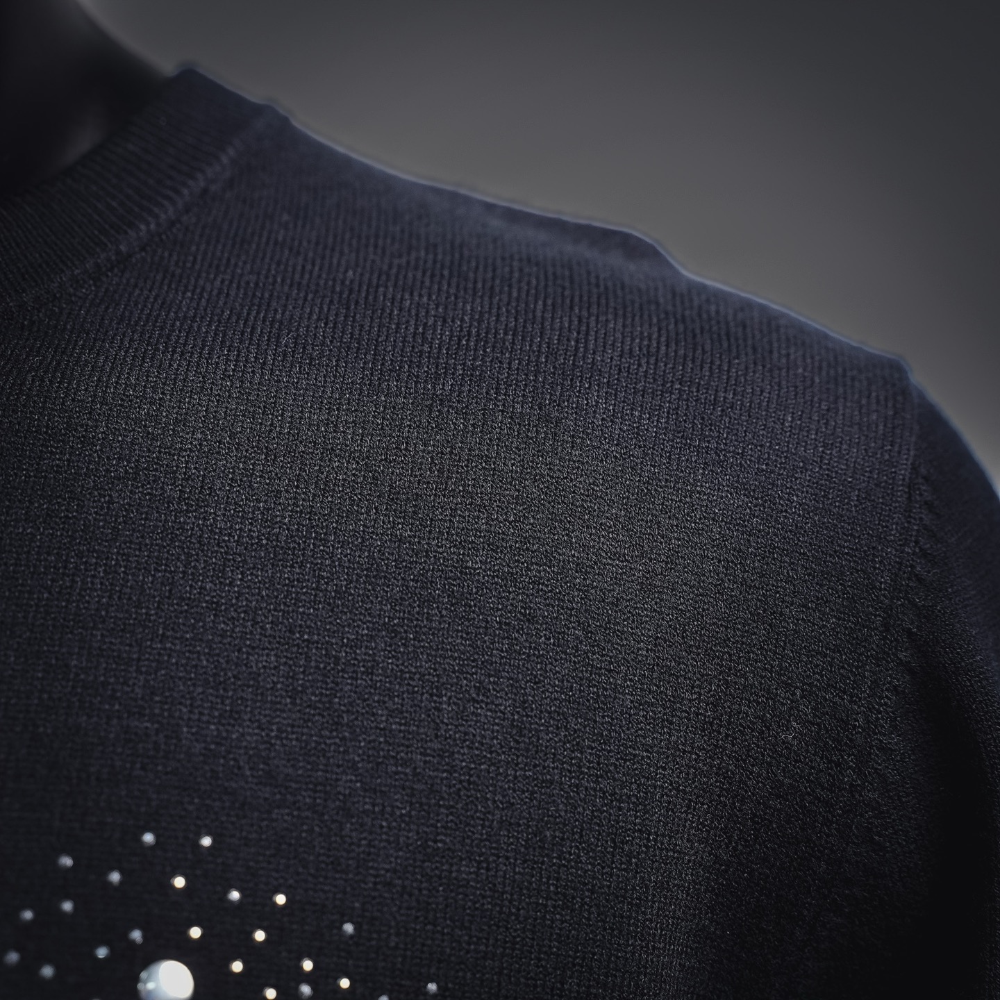 Chrome rhinestone knit sweater