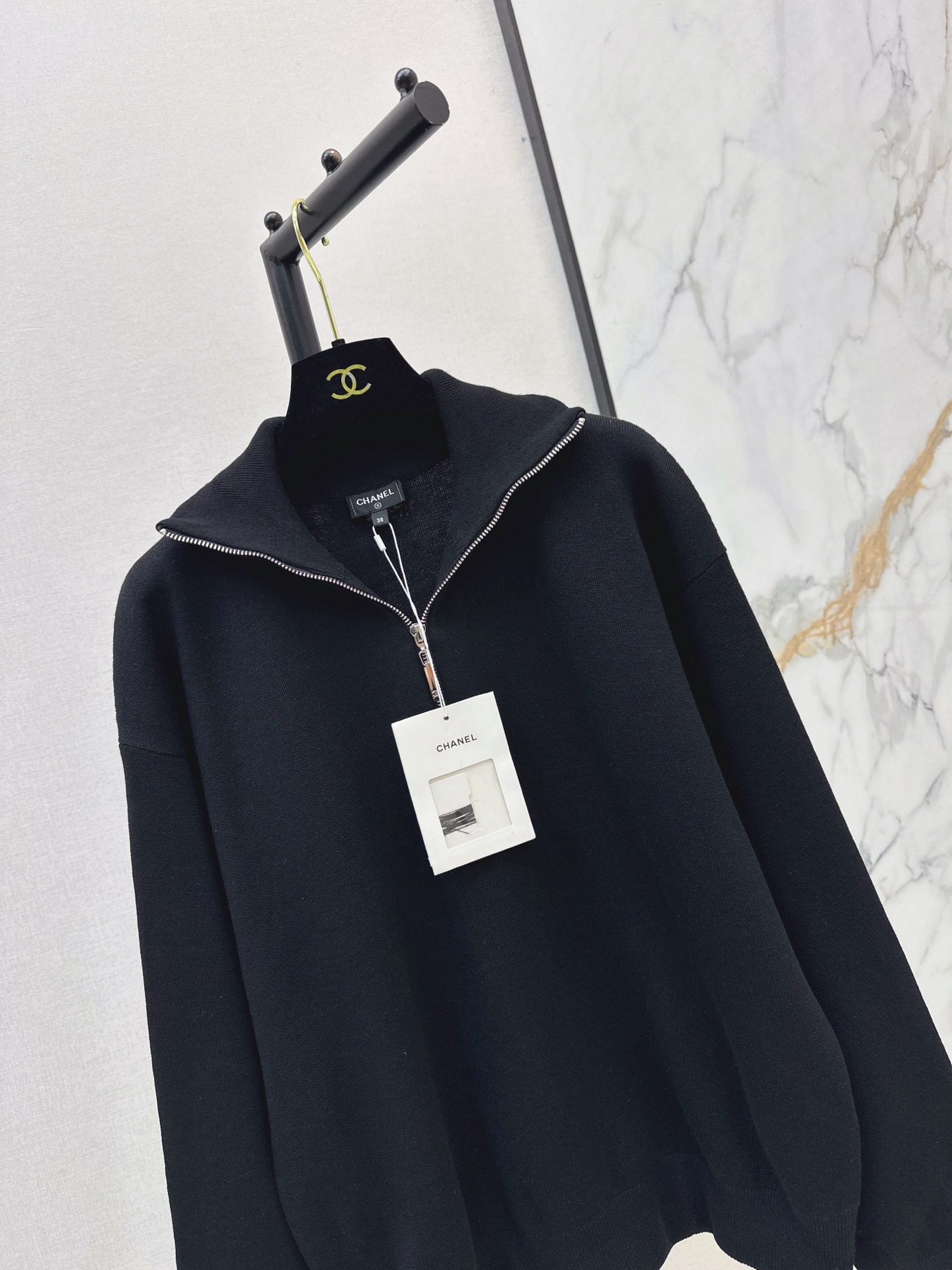 Chan 26fw zip-up knitwear