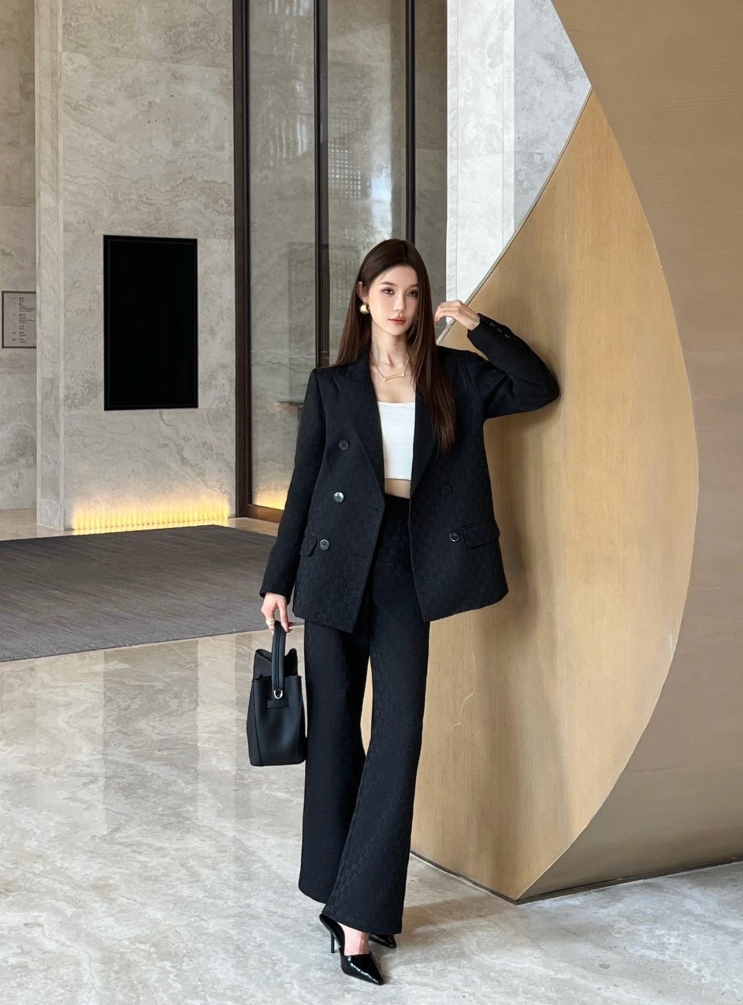 Guc 26fw jacquard suit pants